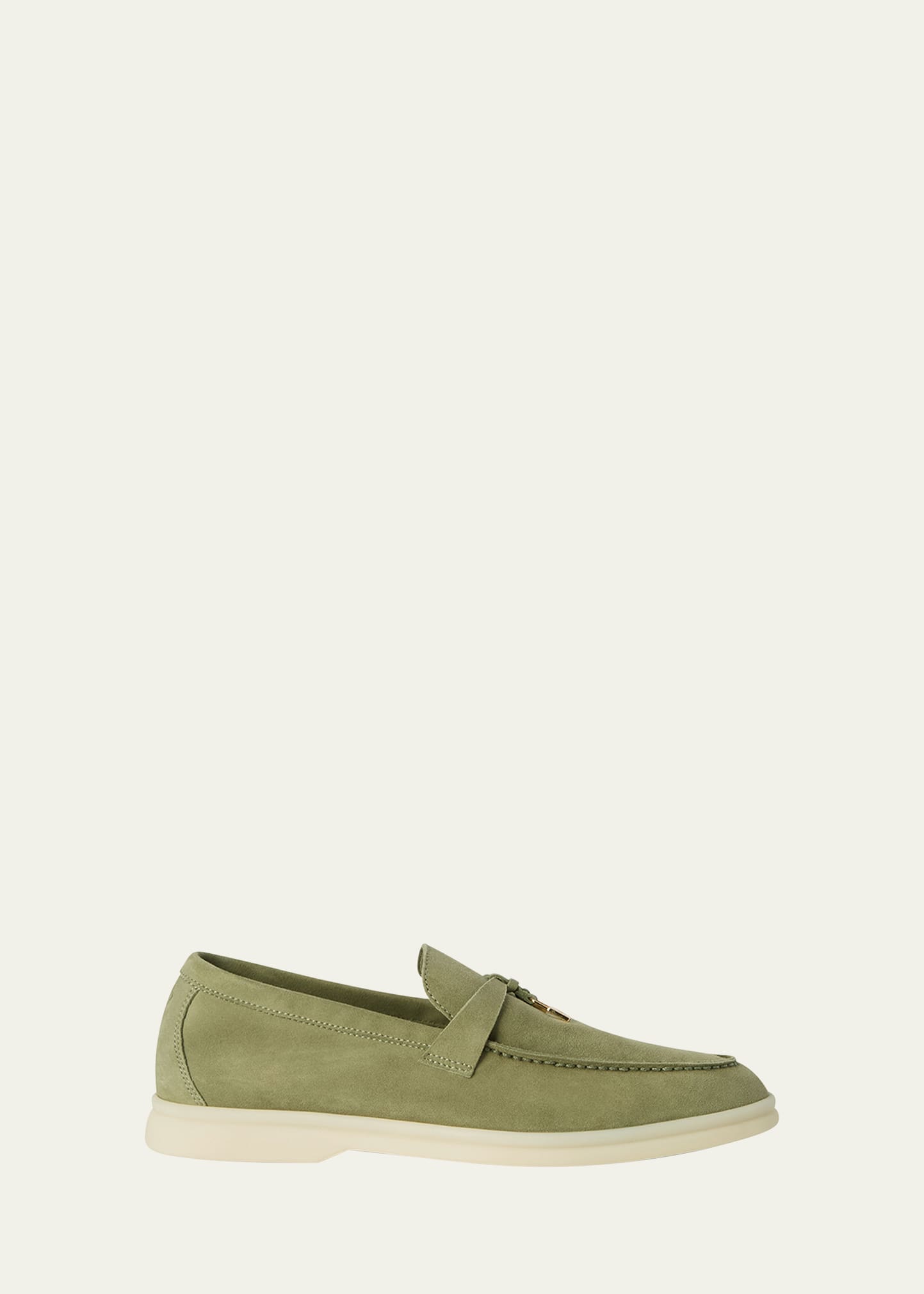 Loro Piana Summer Charms Walk Suede Loafers In Tea Room