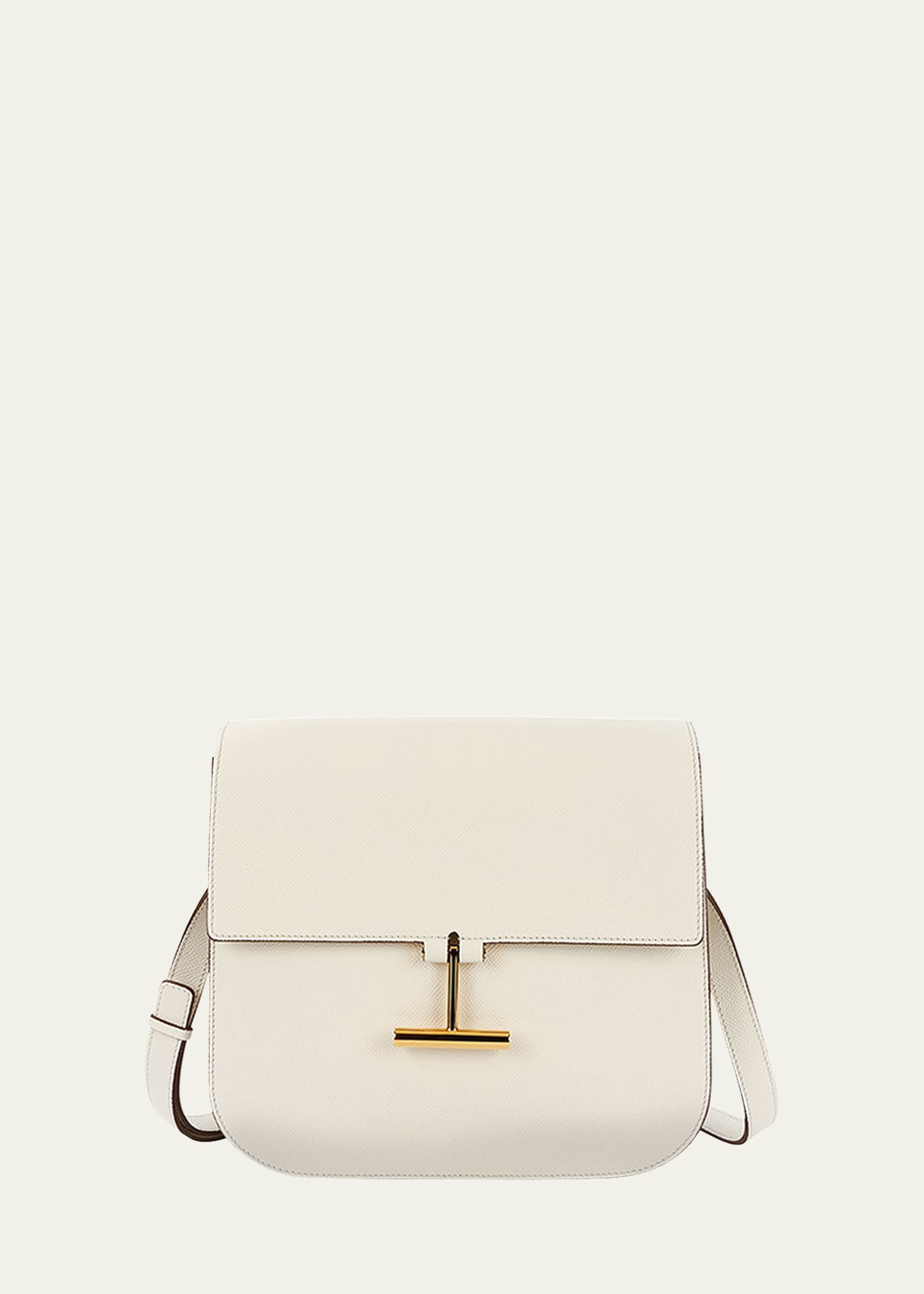 Tom Ford Small Tara Grain Calf Shoulder Bag In Chalk