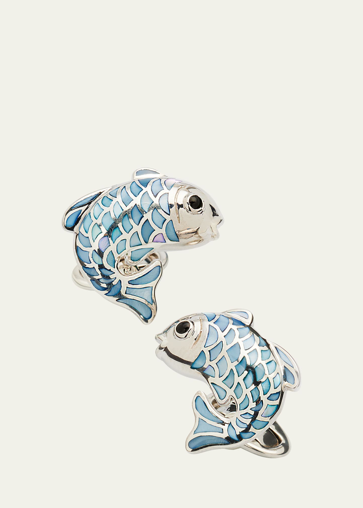 Men's Koi Fish Mother-of-Pearl Cufflinks