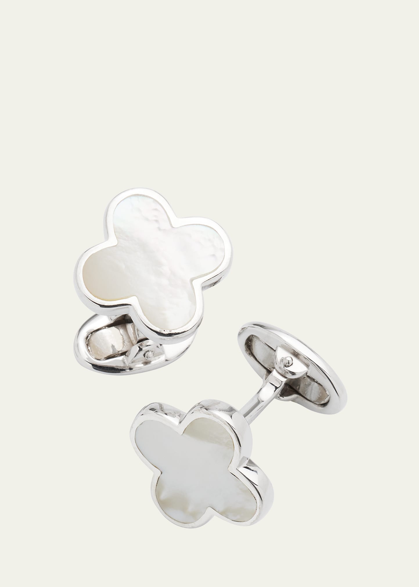 Mother-of-Pearl Clover Cuff Links