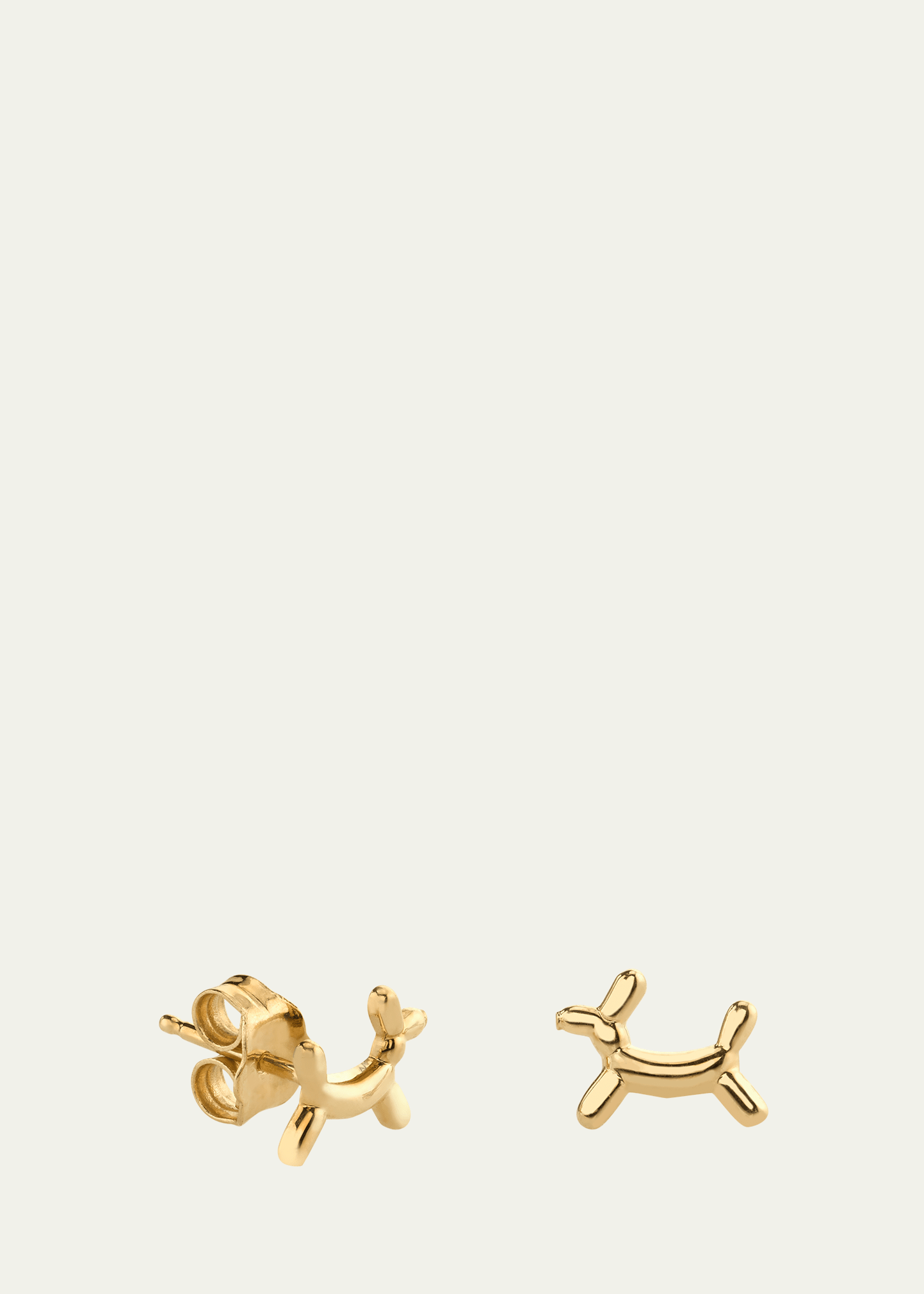 14k Gold Balloon Dog Stud Earring (Single)