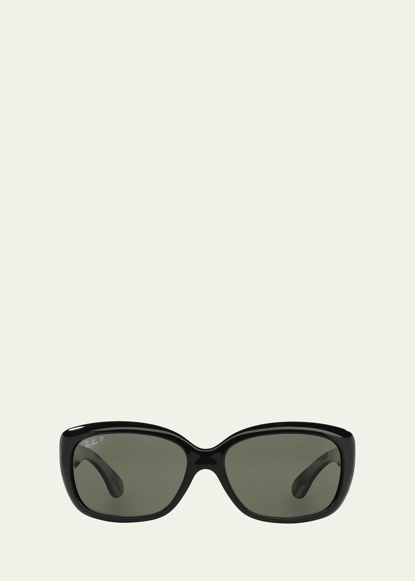 Ray Ban Gradient Nylon Rectangle Sunglasses In Black Green Polar