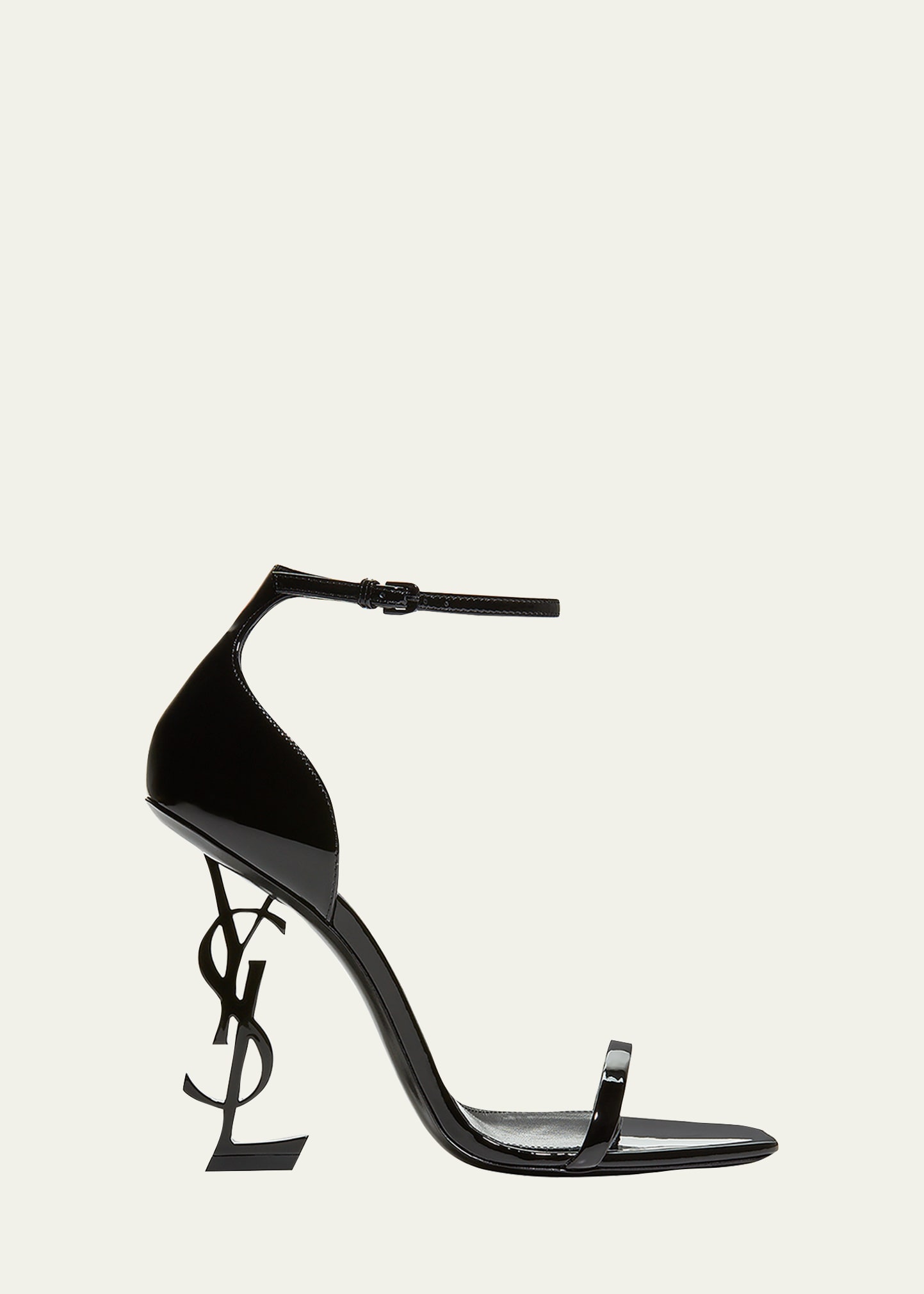 Saint Laurent Opyum Ysl Logo-heel Sandals With Black Hardware | ModeSens