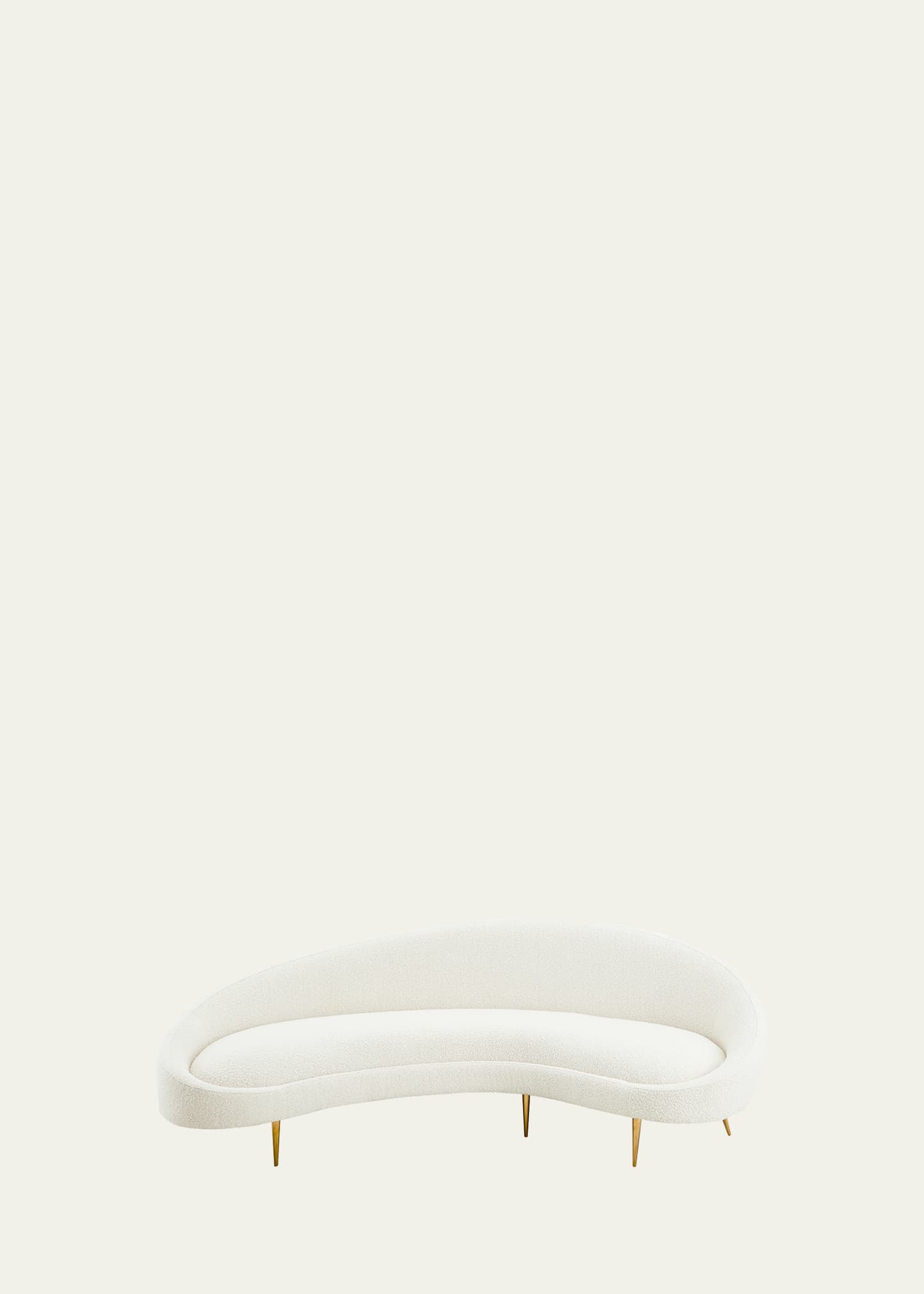 Jonathan Adler Ether Curved Sofa In Beige/khaki