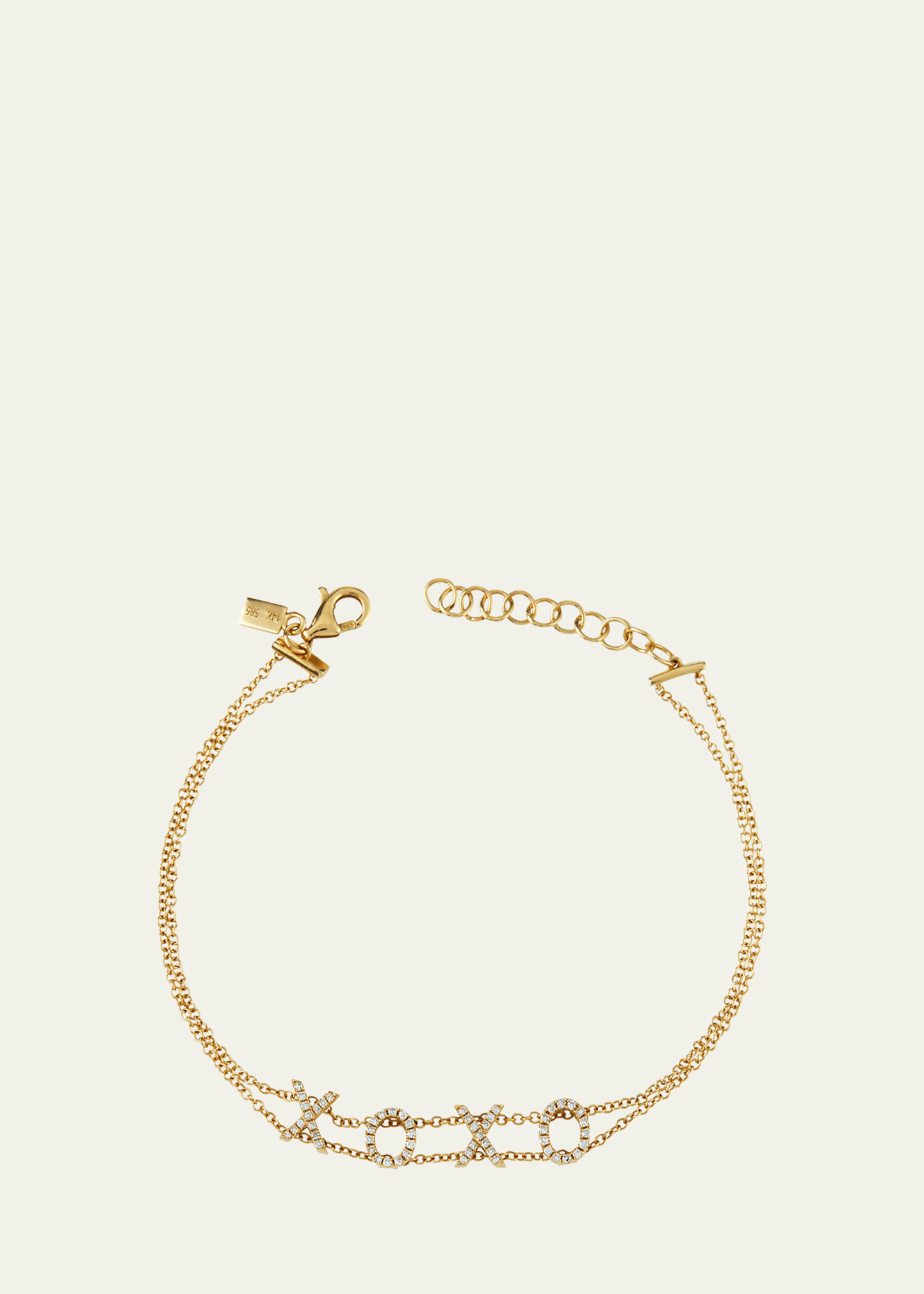 EF Collection 14k Gold Diamond XOXO Bracelet