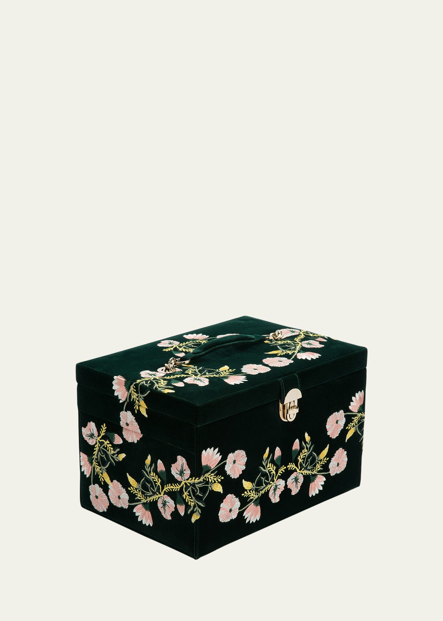 Wolf Zoe Large Jewelry Box In Forest Green