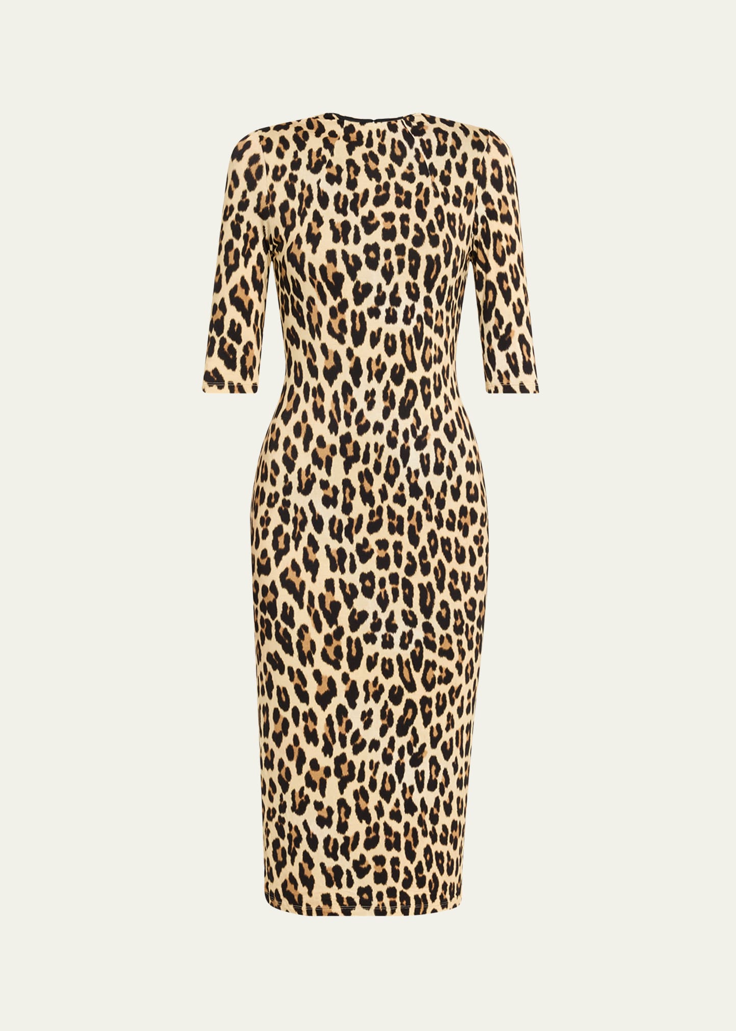 Alice And Olivia Delora Fitted Leopard Mock-neck Dress In Leopard
