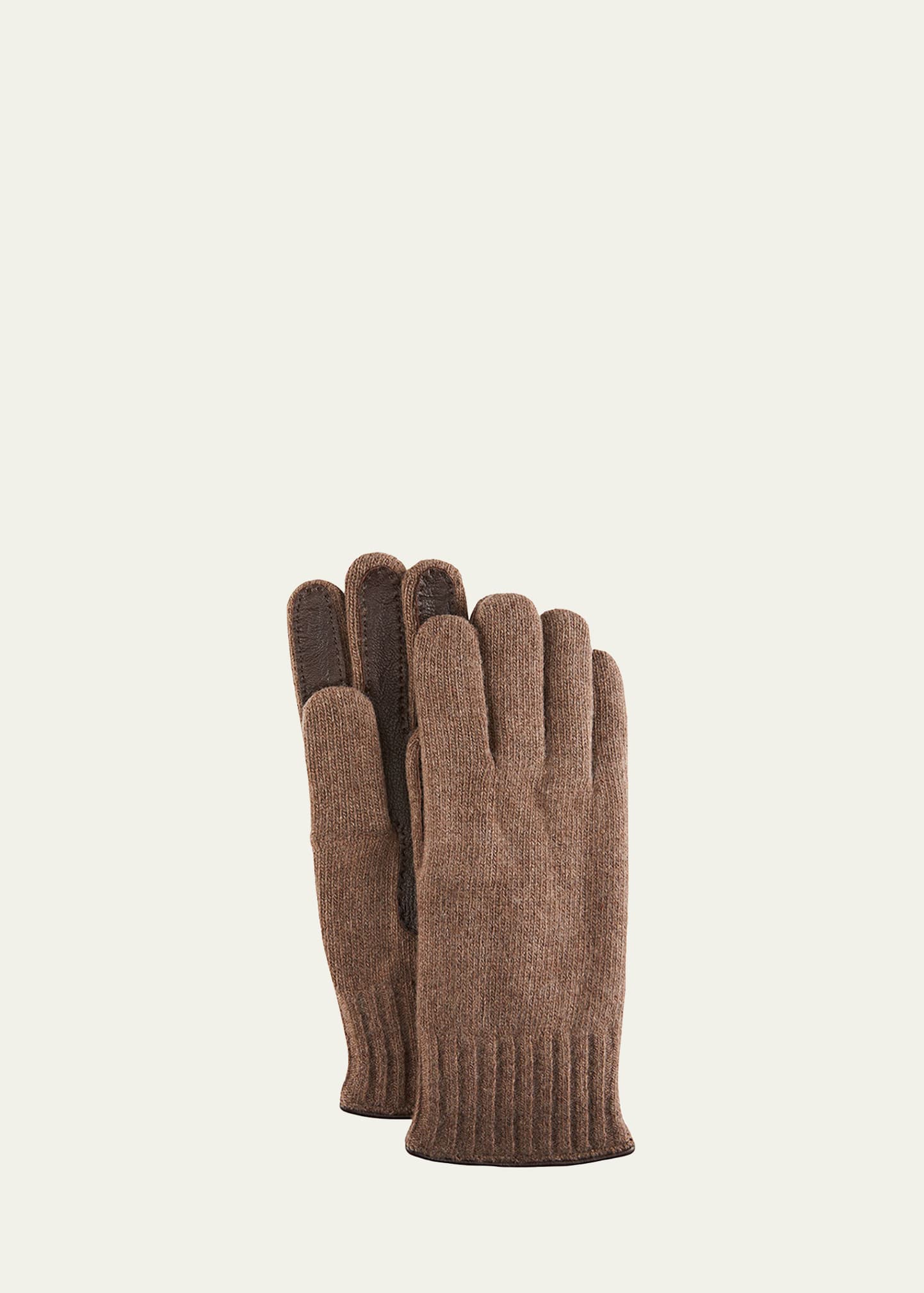 Men's Cashmere Jersey Gloves w/ Deerskin Palms