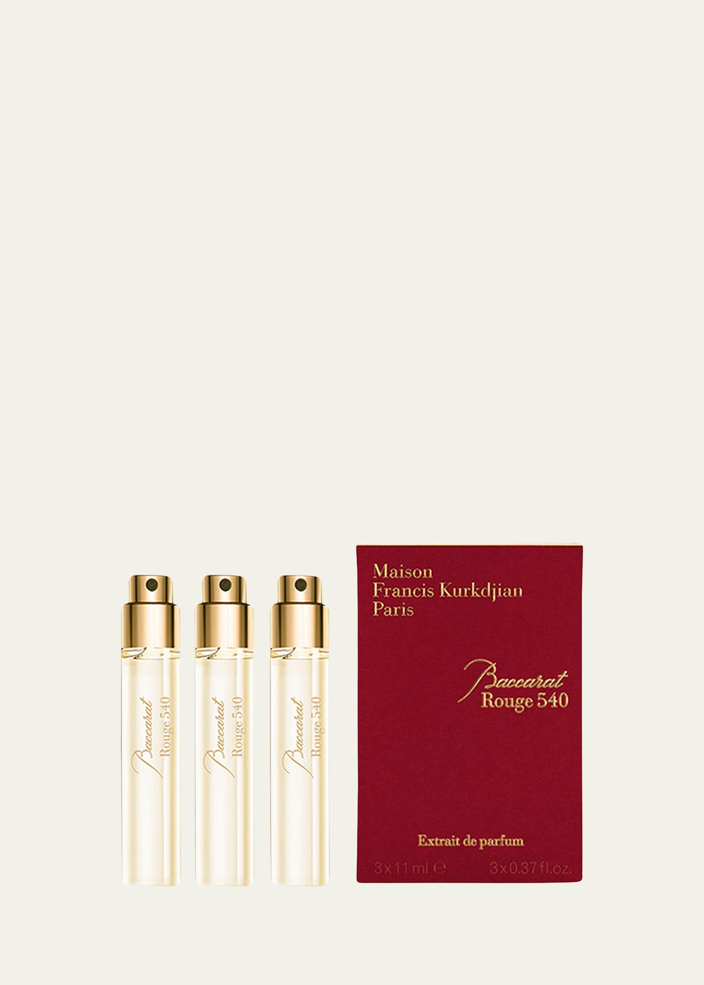 Baccarat Rouge 540 Extrait de Parfum Refills, 3 x 0.37 oz.