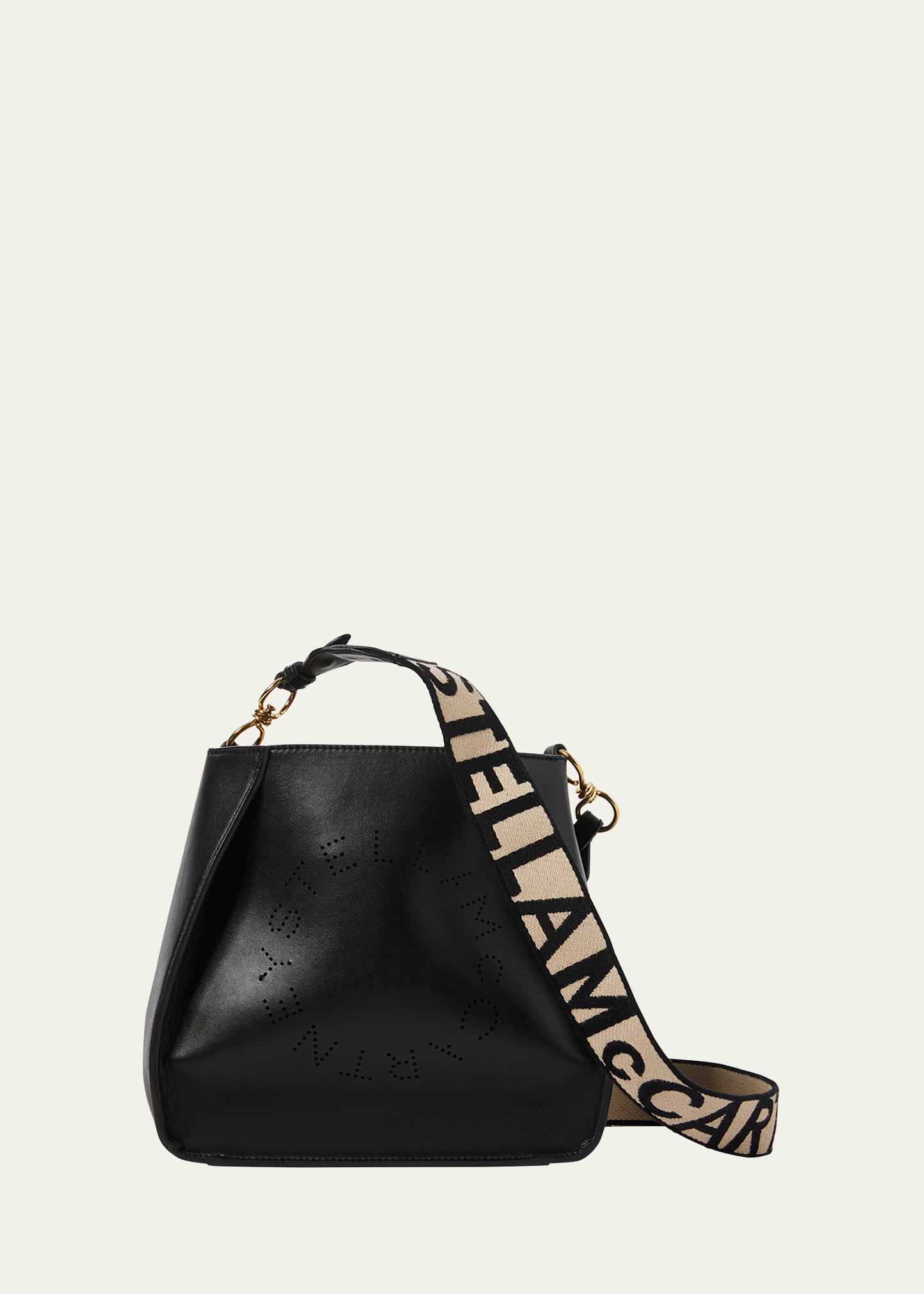 Stella Mccartney Perforated Logo Alter Napa Crossbody Bag In Black