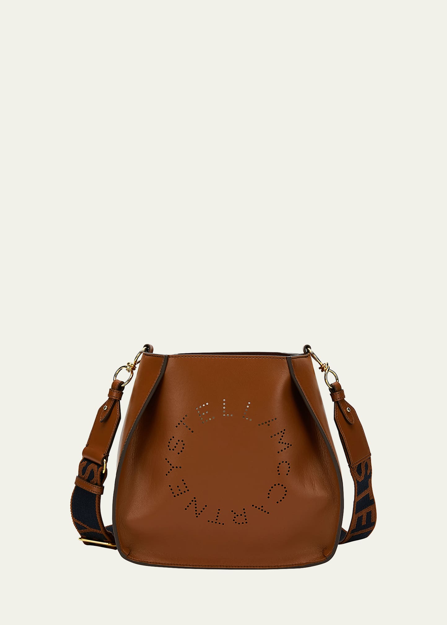 Stella Mccartney Perforated Logo Alter Napa Crossbody Bag In Cinnamon