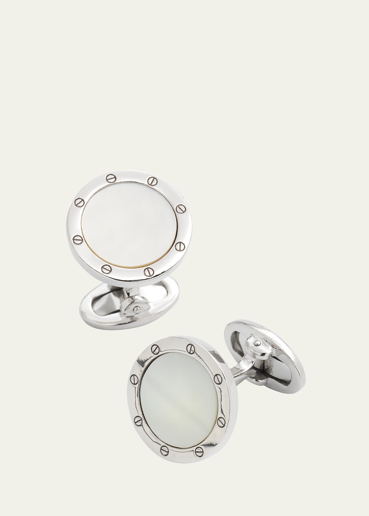 Round Mother-of-Pearl Cuff Links