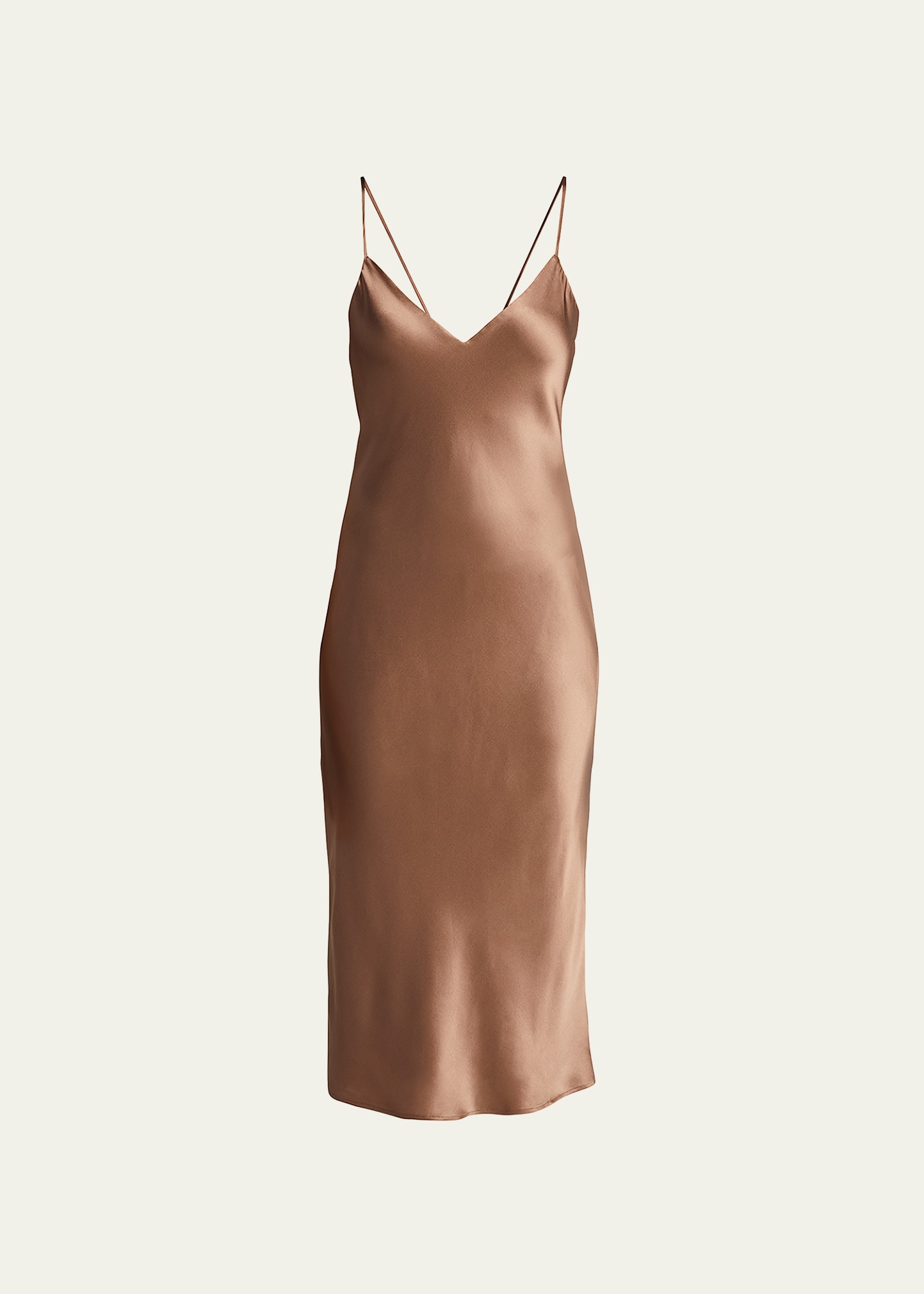 L'AGENCE JODIE V-NECK SILK SLIP DRESS