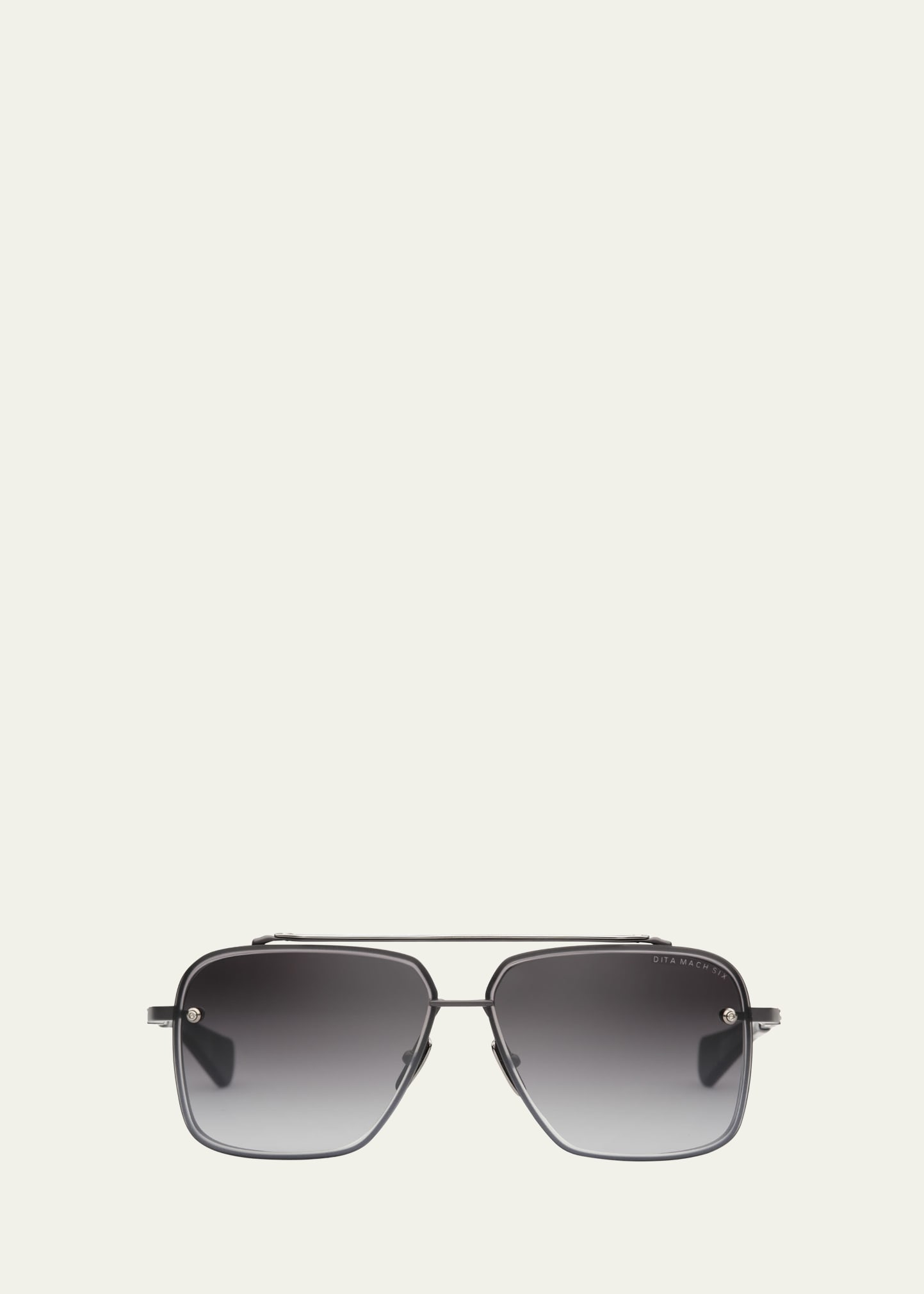 Shop Dita Men's Mach-six Sunglasses In Black Iron / Grey