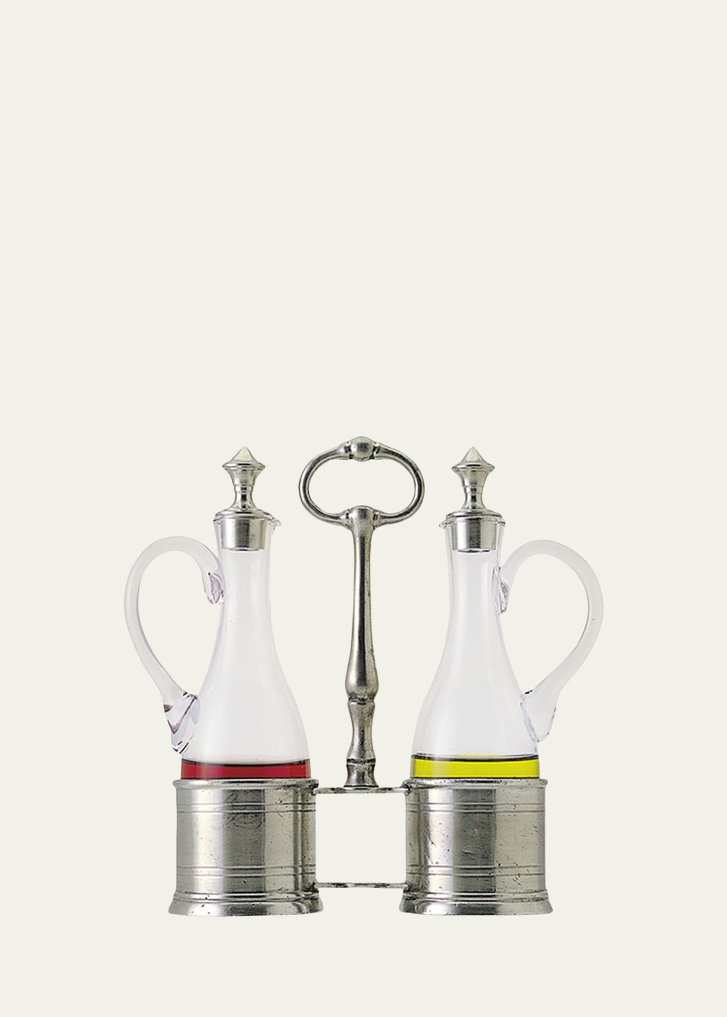 Oil and Vinegar Set with Pewter Tops