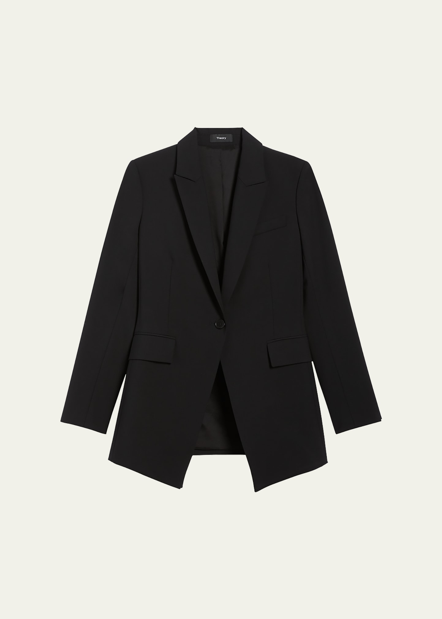 Theory Etiennette One-button Good Wool Suiting Jacket In Black