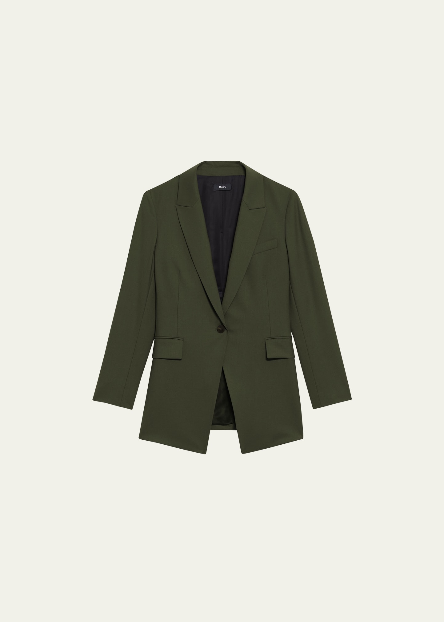 Theory Etiennette Wool Blazer In Dk Olive
