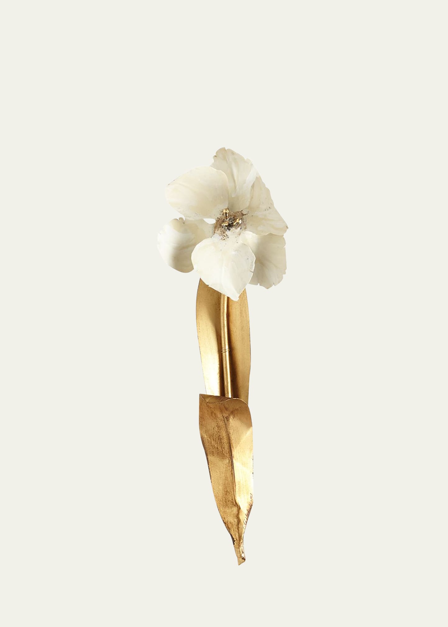 Original Gilded Orchid on White Linen