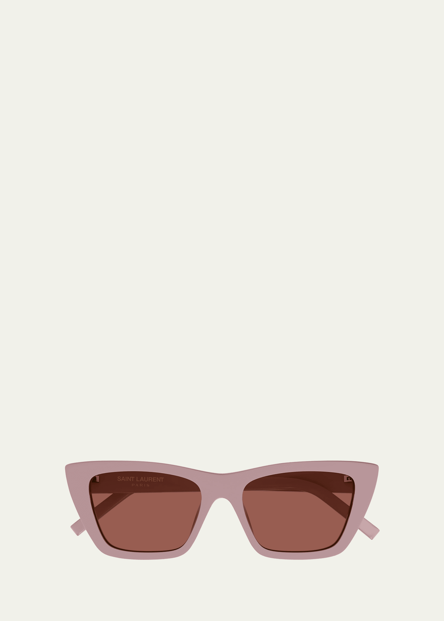 Shop Saint Laurent Cat-eye Acetate Sunglasses In Shiny Solid Powde