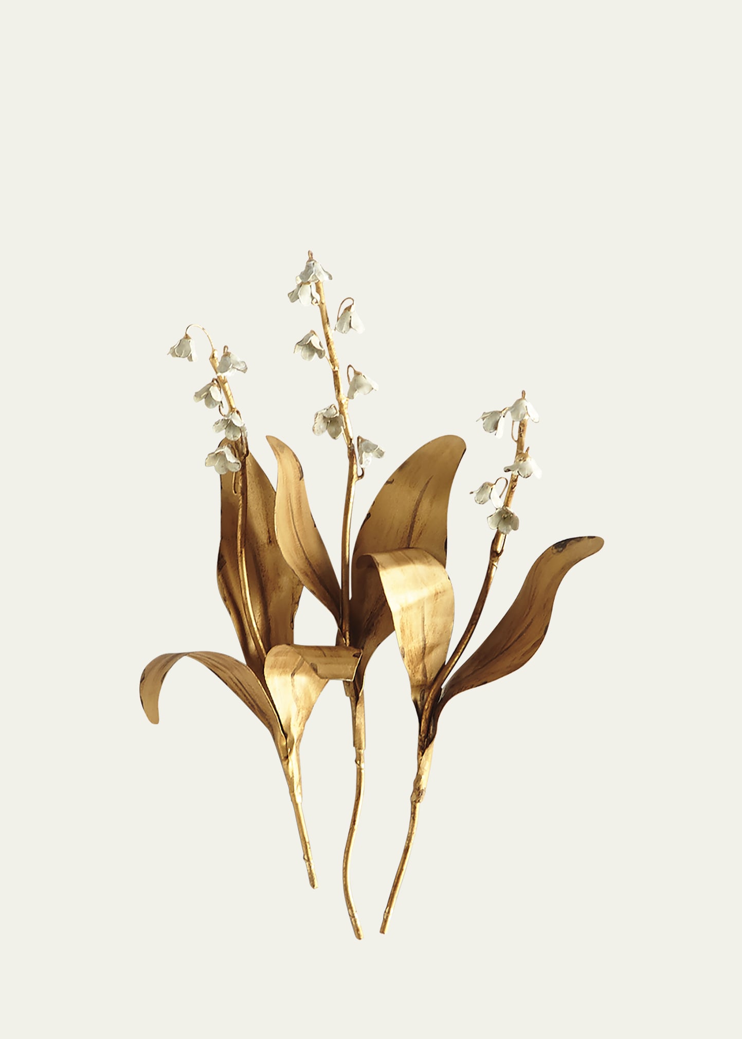 Original Gilded Orchid on White Linen