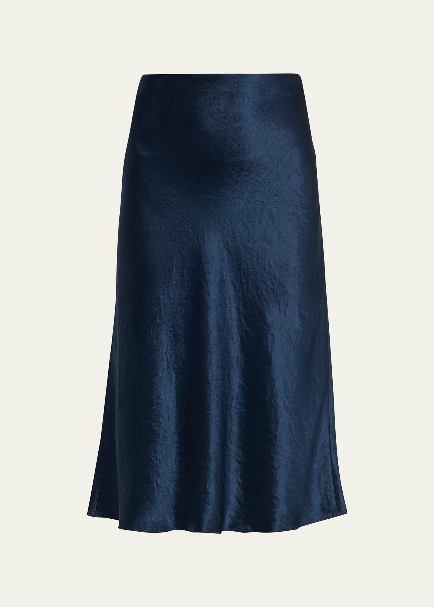 Shop Vince Satin Slip Midi Skirt In Coastal Blue