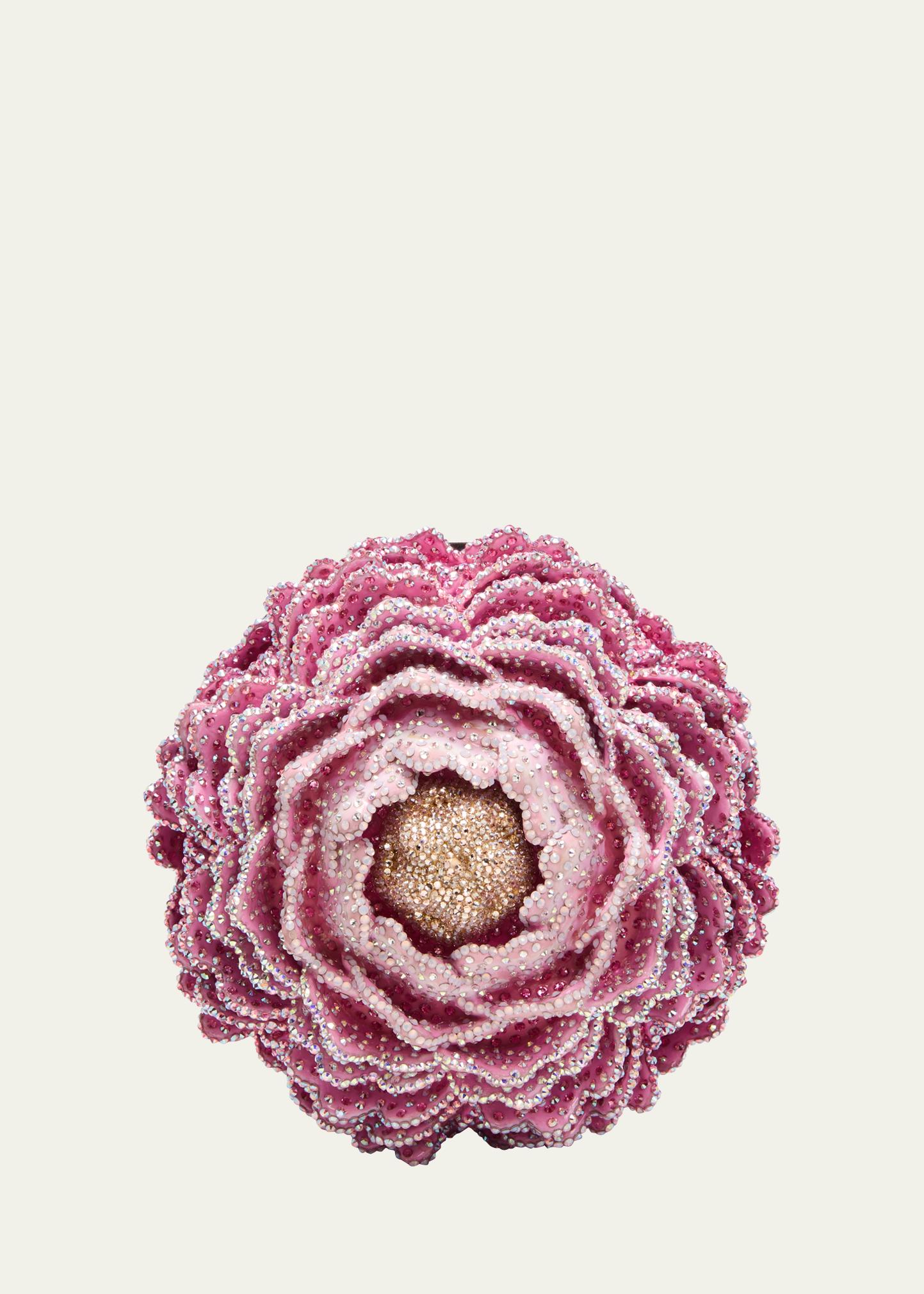 Judith Leiber Peony Crystal Clutch Bag In Pink