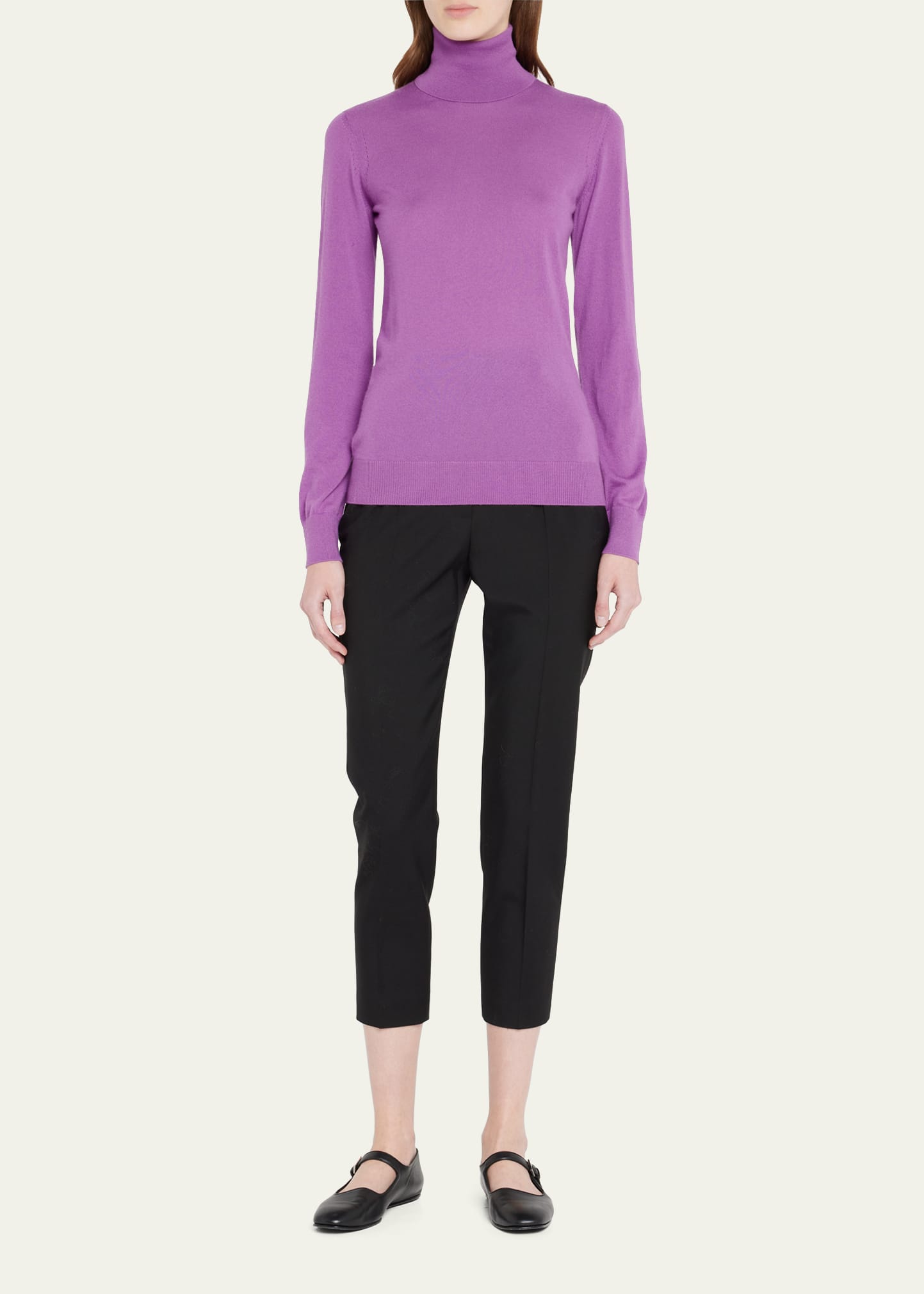 Loro Piana Featherweight Cashmere Turtleneck Sweater In K01v Purple Daisy