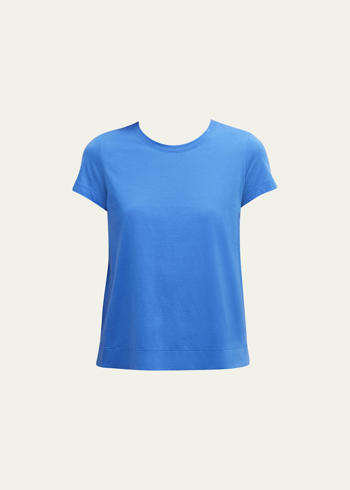 Lafayette 148 Modern Short-sleeve Cotton Jersey Tee In Classic Cobalt