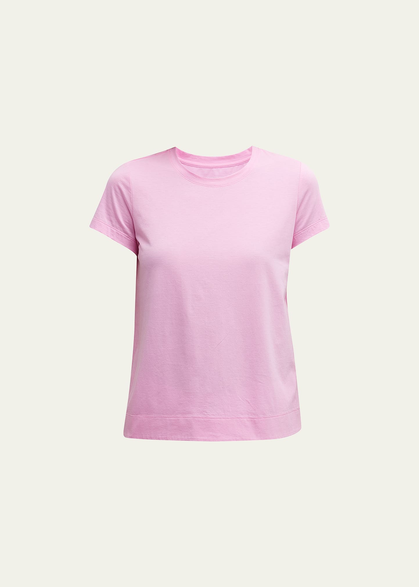 Lafayette 148 Modern Short-sleeve Cotton Jersey Tee In Pink Madder