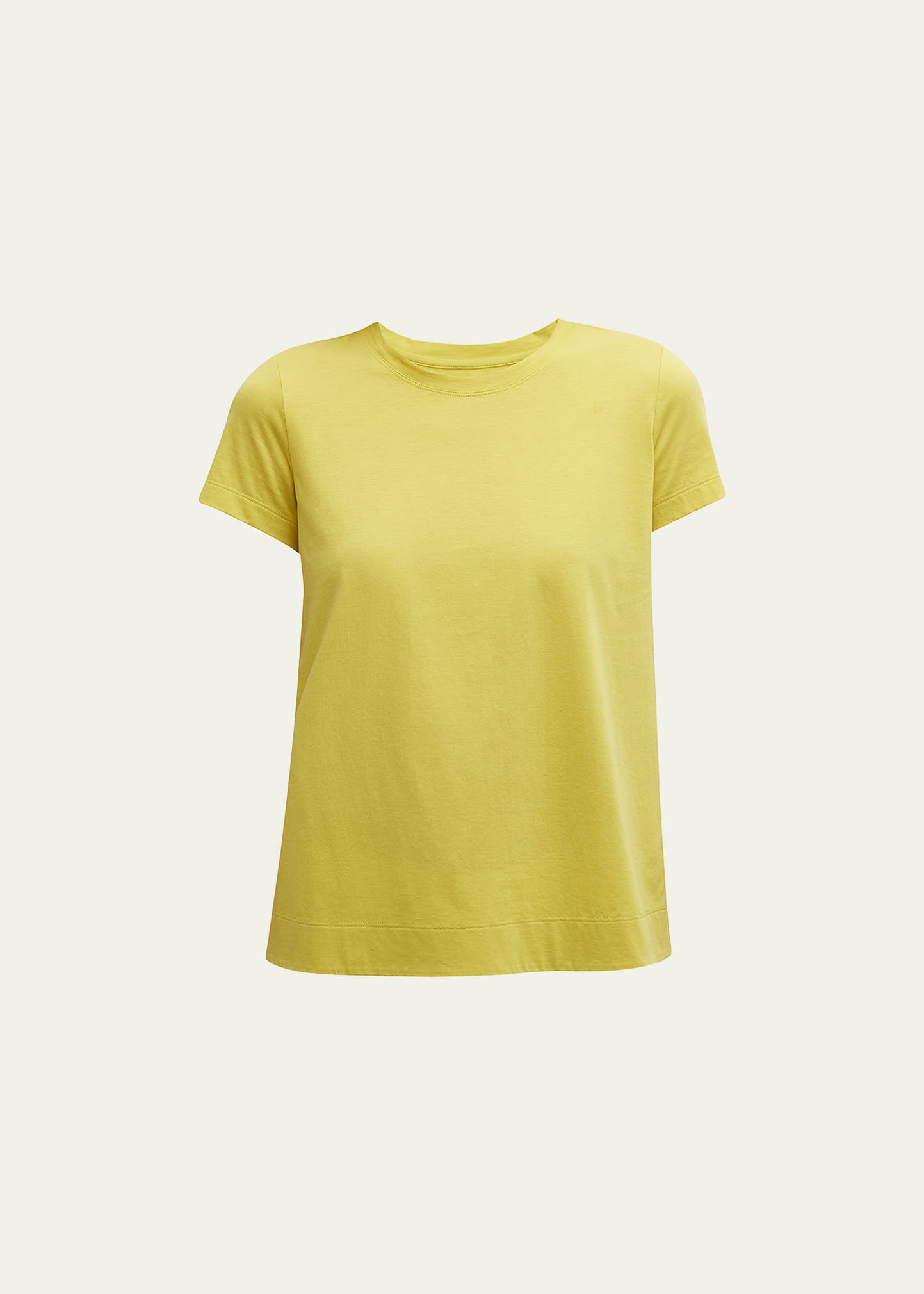 Lafayette 148 Cotton Jersey Modern Tee In Bright Citrine