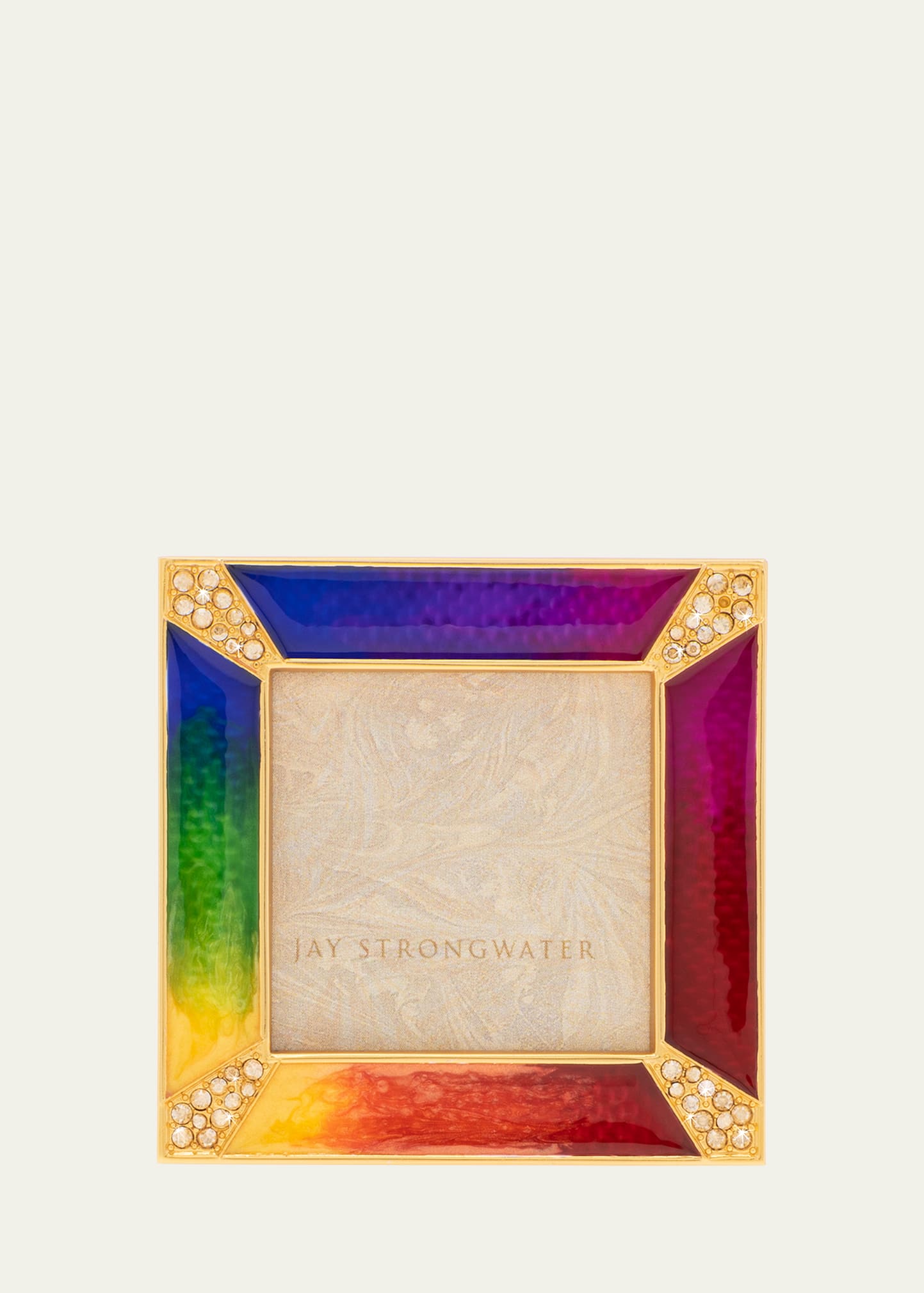 JAY STRONGWATER RAINBOW PAVE CORNER SQUARE FRAME, 2"SQ.