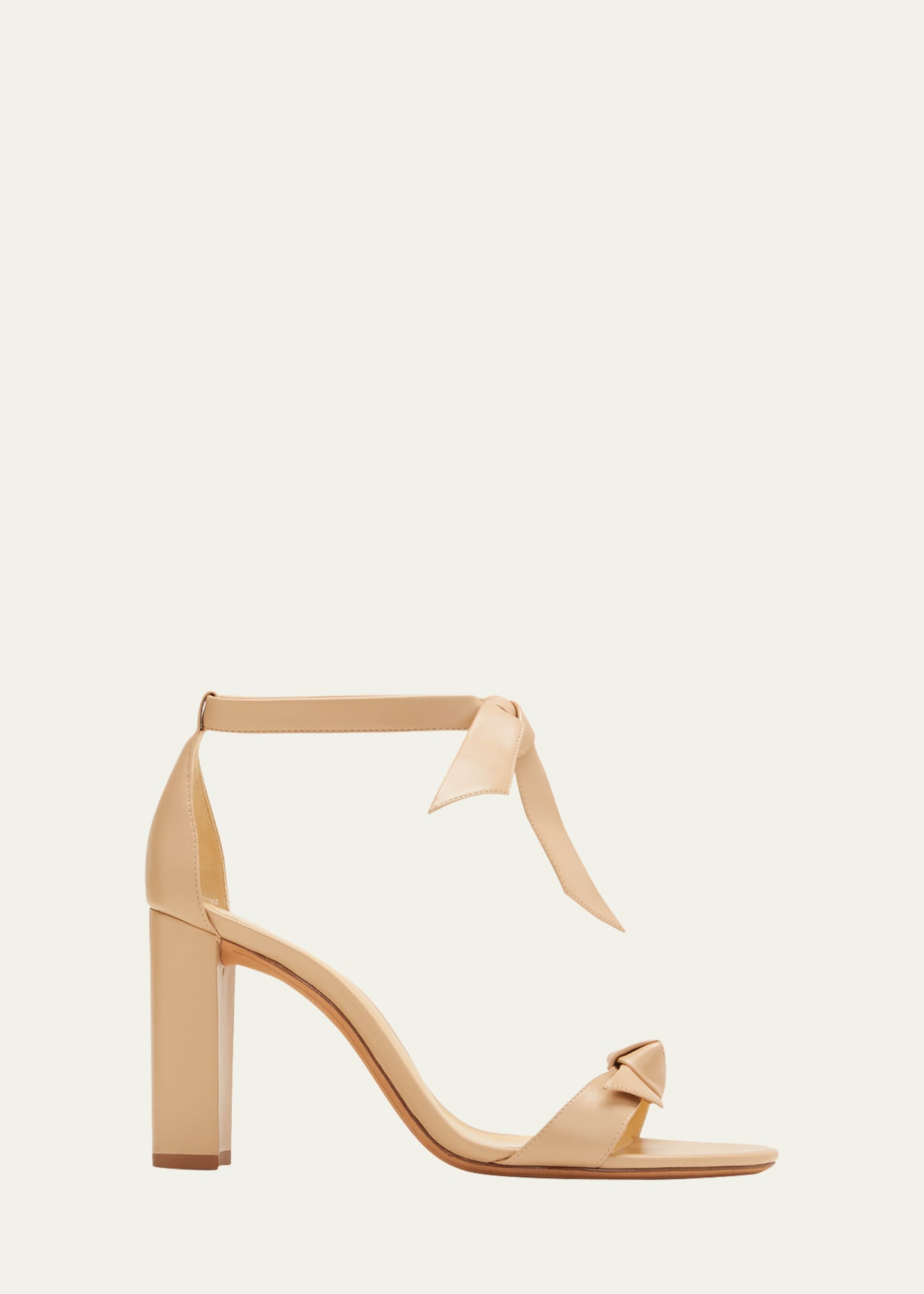 Alexandre Birman Clarita Leather Ankle-tie Sandals In Nude