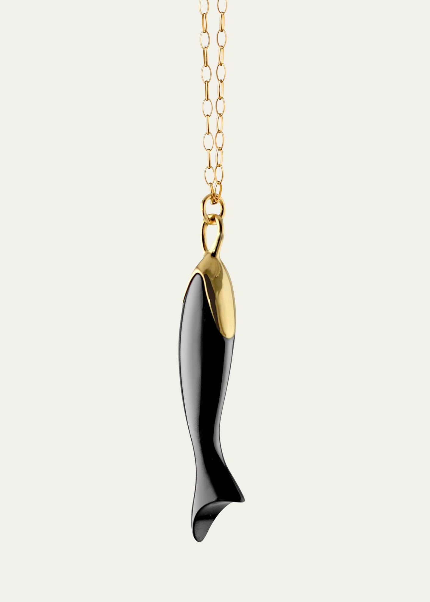 "Perseverance" Ceramic and 18K Gold Fish Necklace