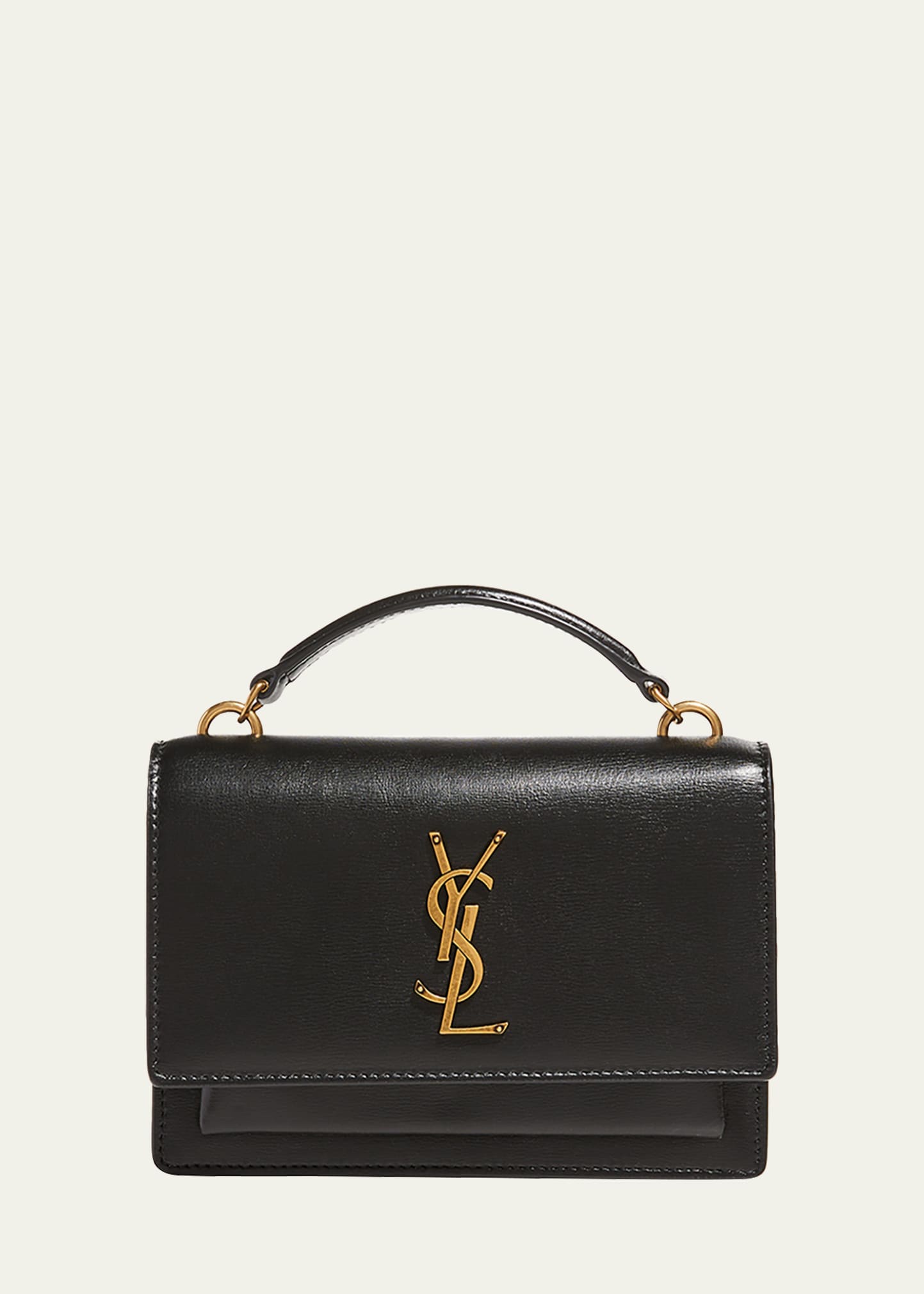 Yves Saint Laurent YSL Gold Monogram Bill Pouch Golden Leather