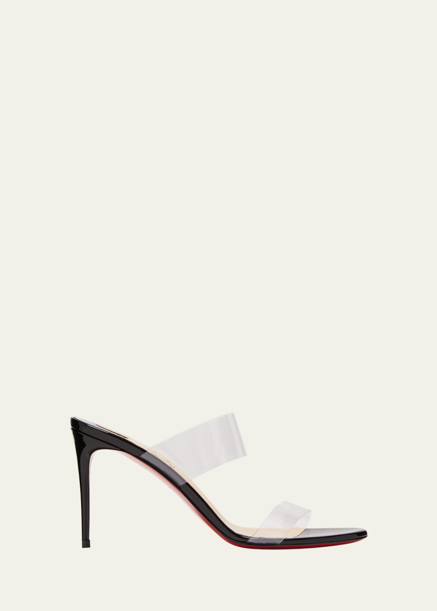 Christian Louboutin Just Nothing 85 Pvc And Patent-leather Mules In Black