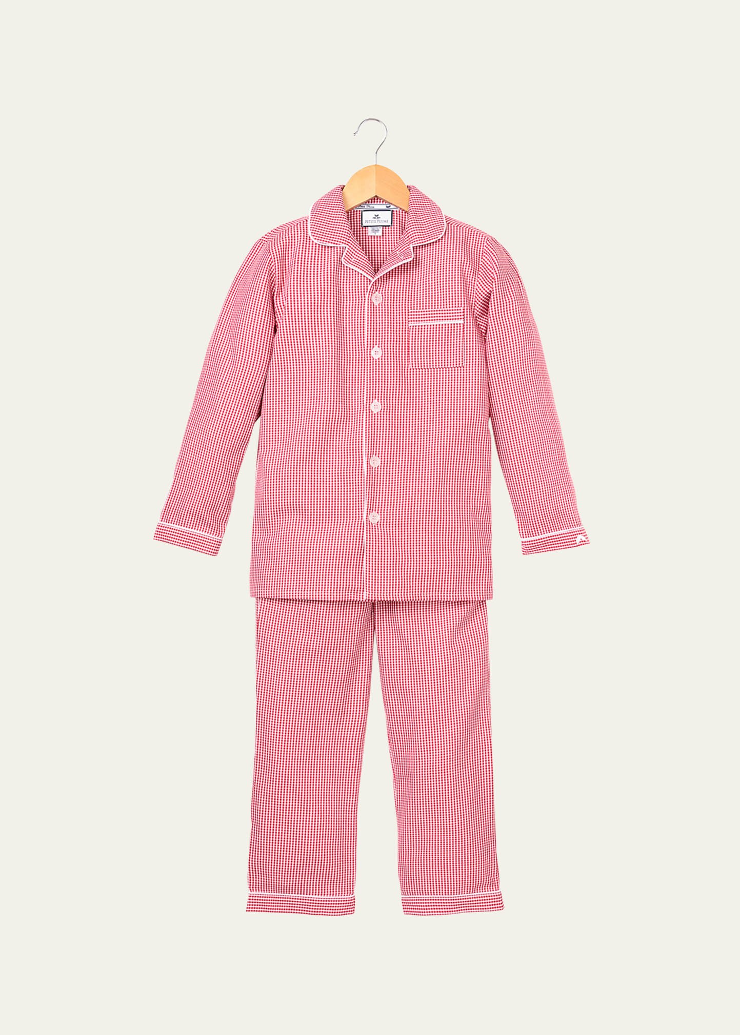 Mini Gingham Pajama Set, Size 6M-14