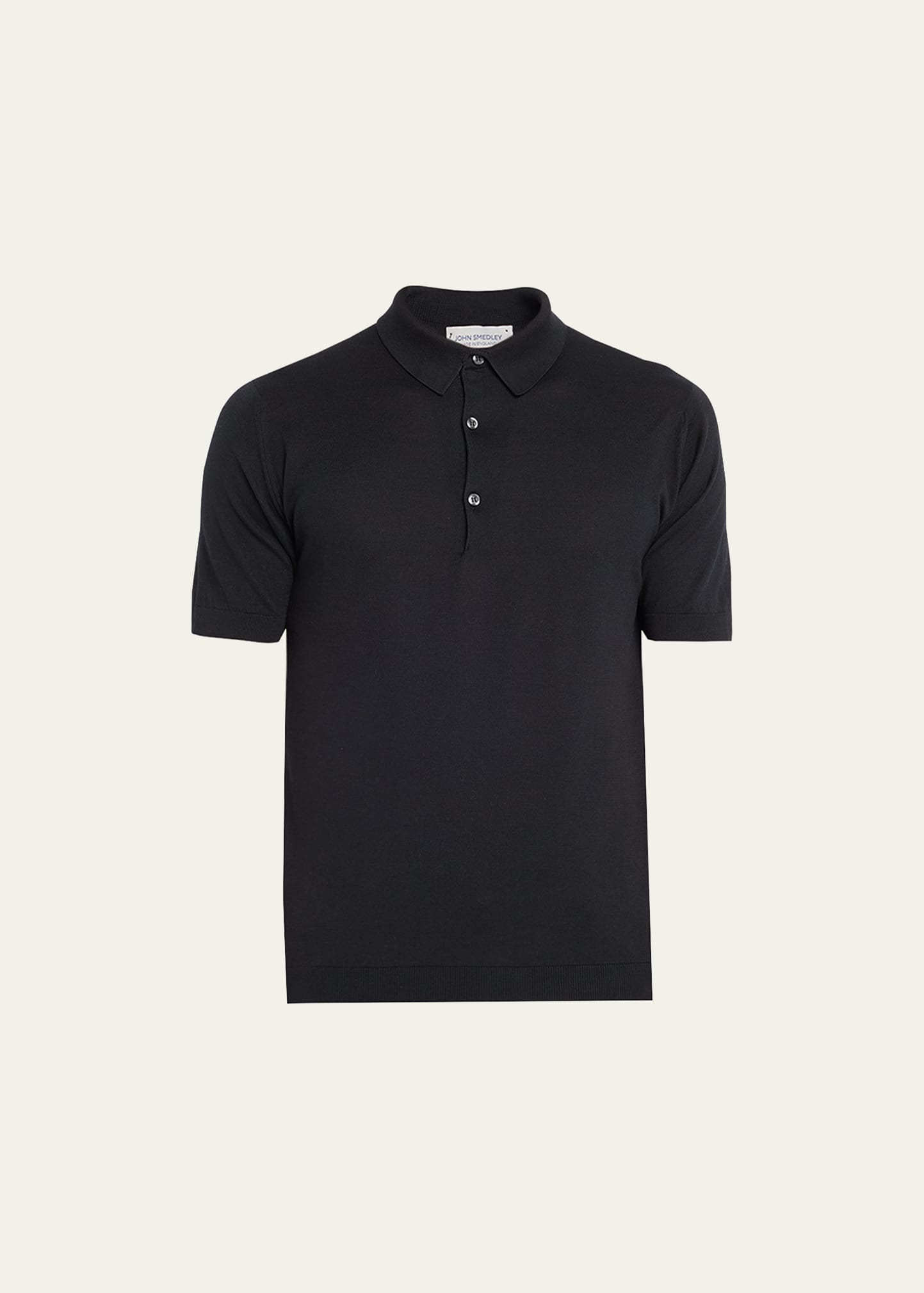 John Smedley Men's Adrian Polo Shirt In Black