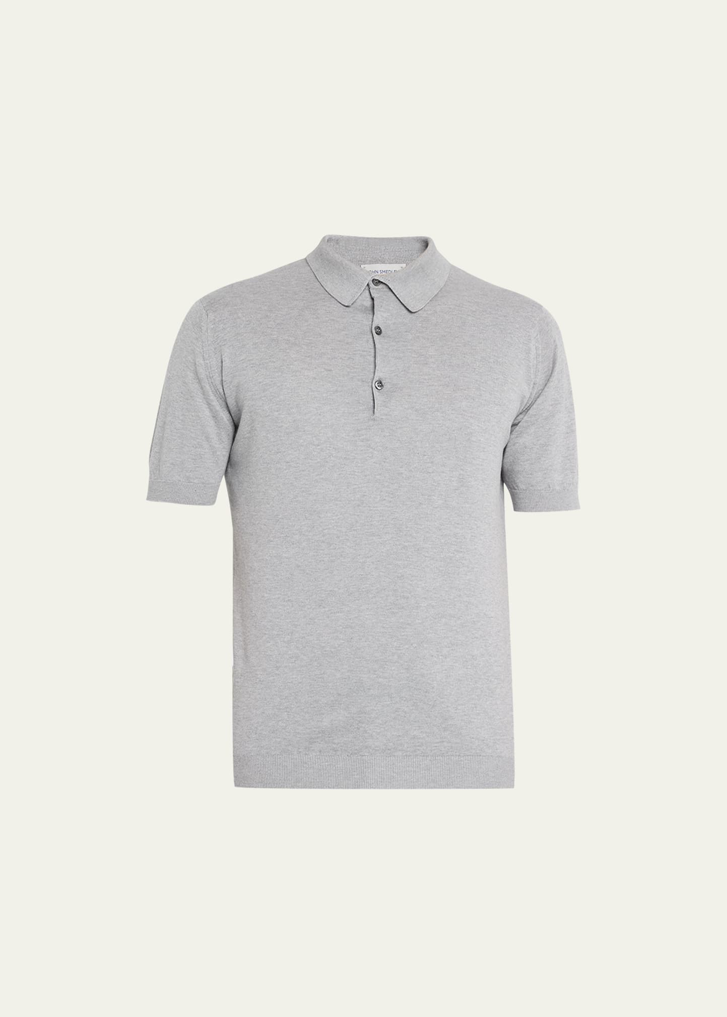 John Smedley Jersey Polo In Silver