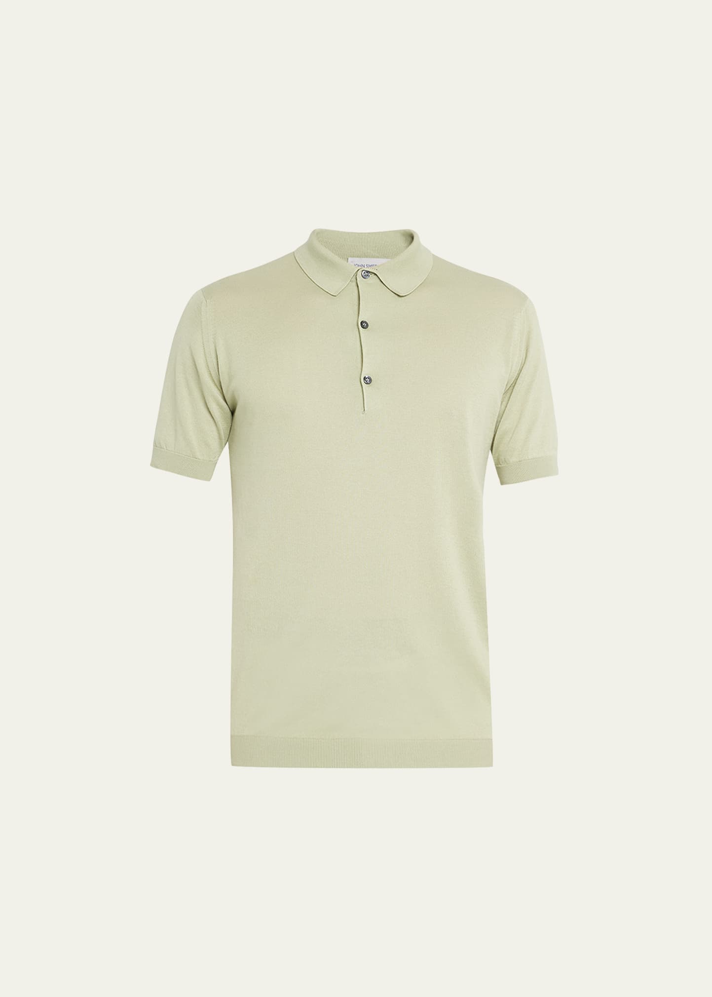John Smedley Sea Island Polo Shirt In Desert Green