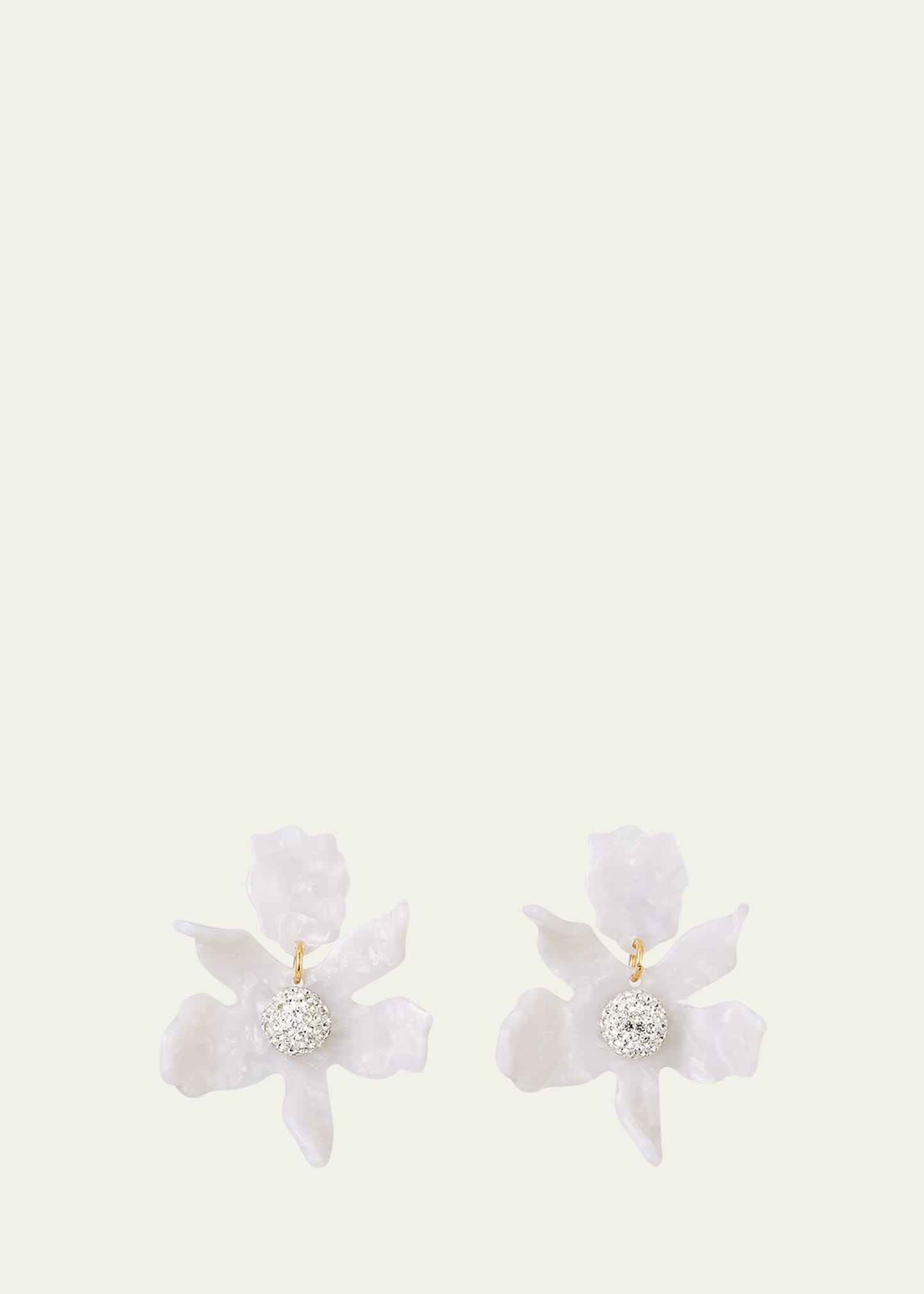 Small Crystal Lily Drop Earrings