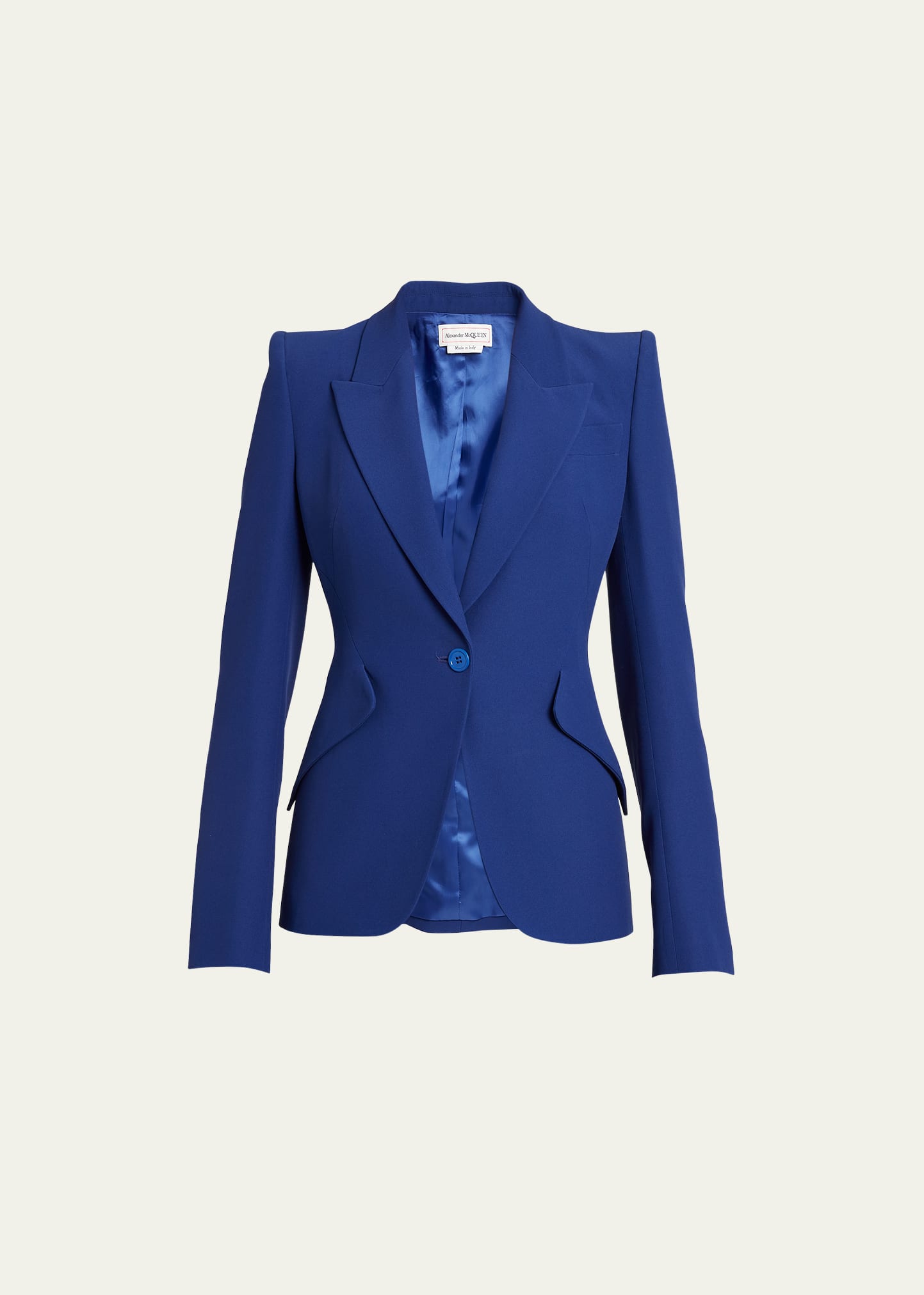 Alexander Mcqueen Classic Single-breasted Suiting Blazer In Denim Blue