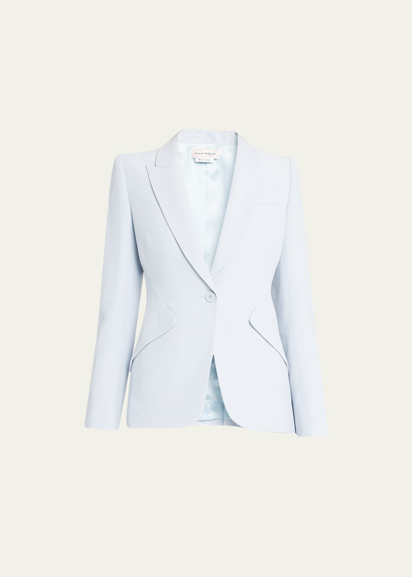 Alexander Mcqueen Classic Single-breasted Suiting Blazer In Nile Sky Blue