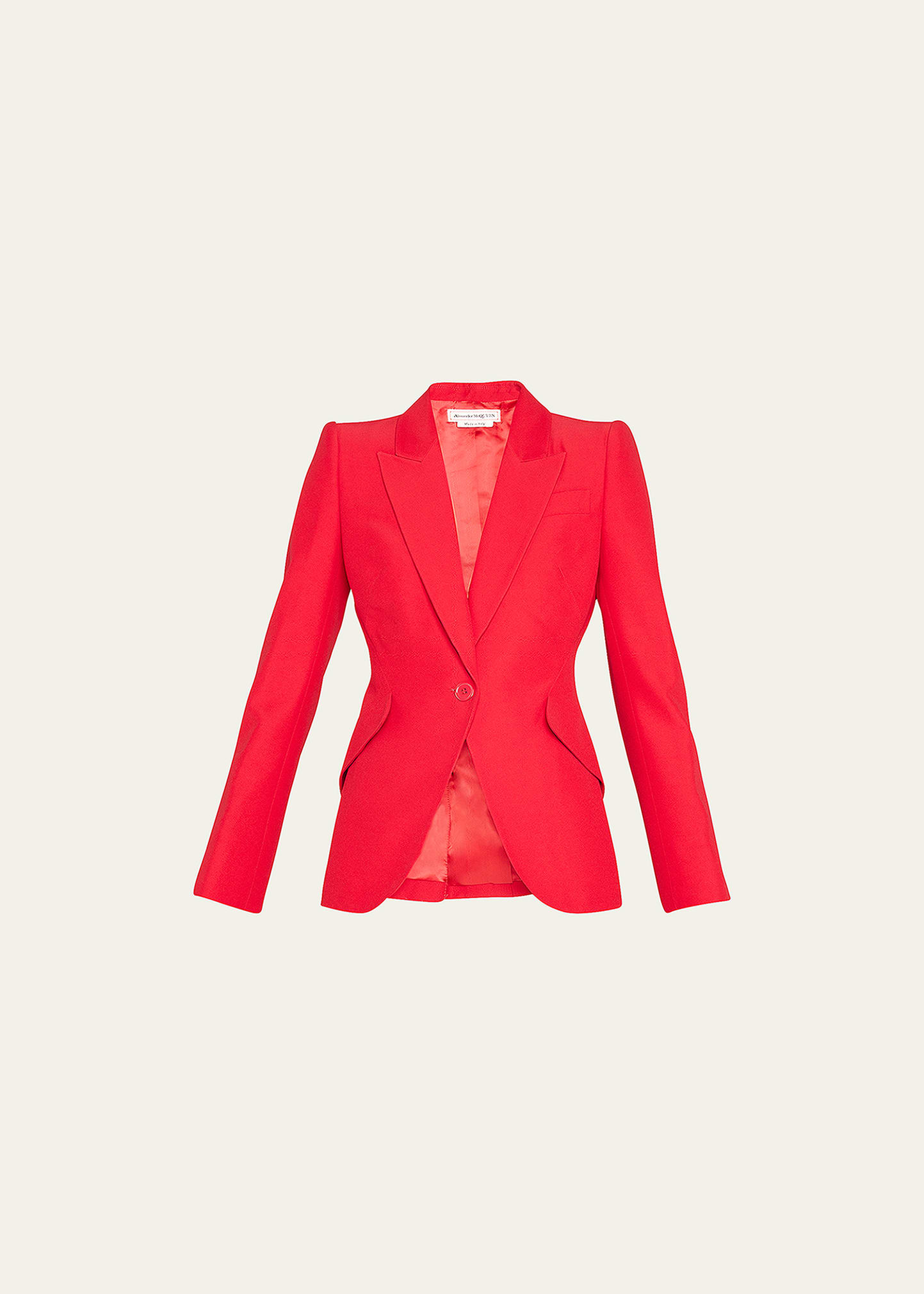 Alexander Mcqueen Classic Single-breasted Suiting Blazer In Love Red