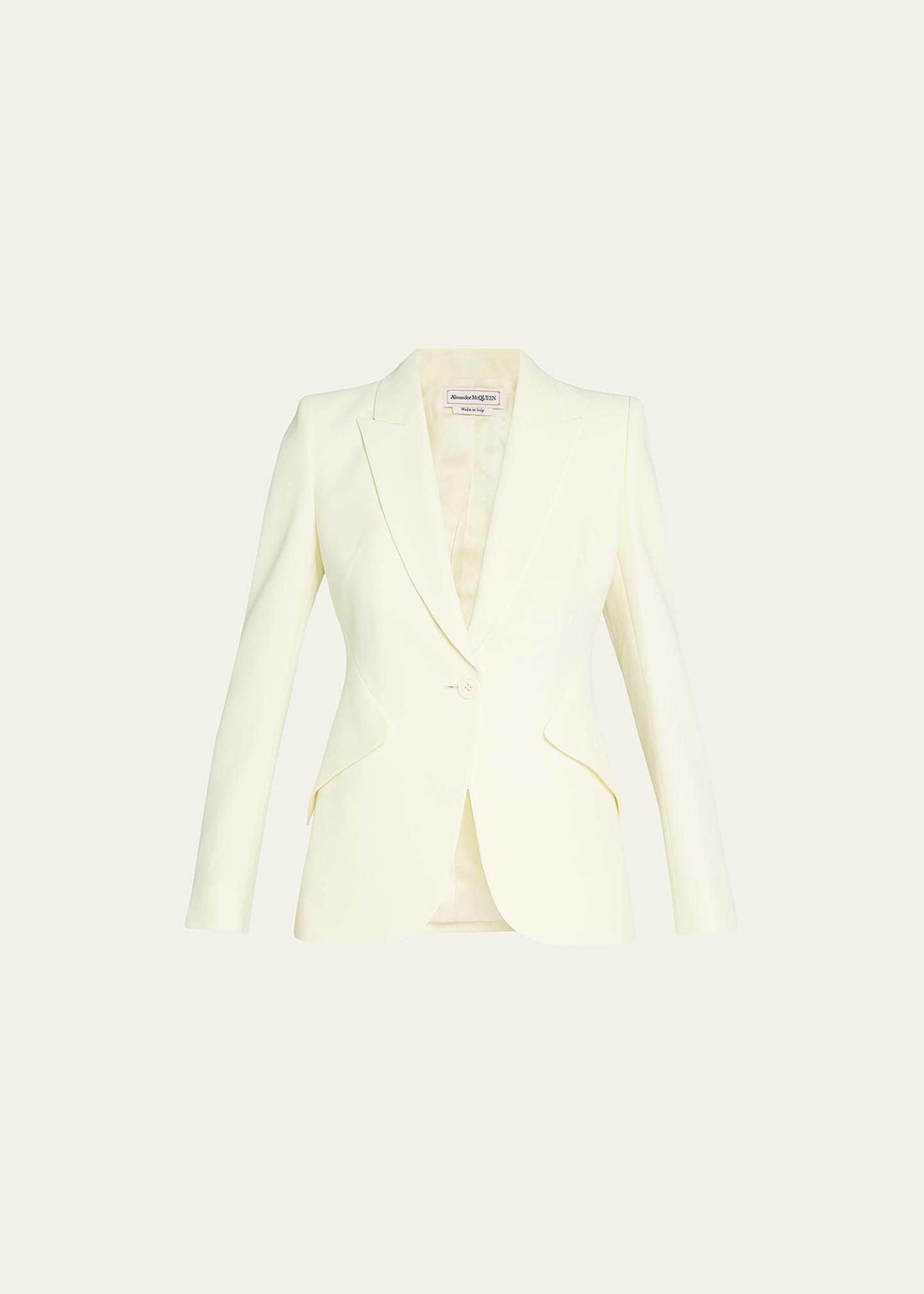 Alexander Mcqueen Classic Single-breasted Suiting Blazer In Pale Yello