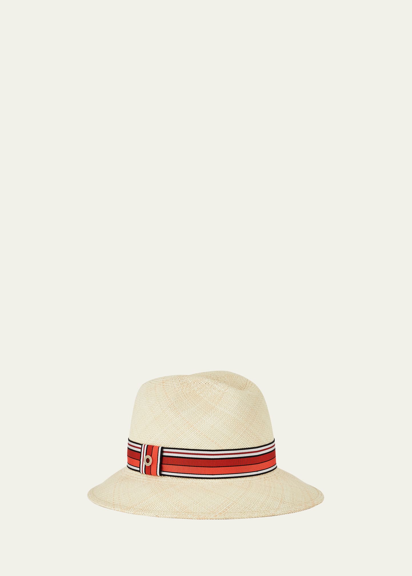 Loro Piana The Suitcase Stripe Ingrid Straw Panama Hat In Natural Straw