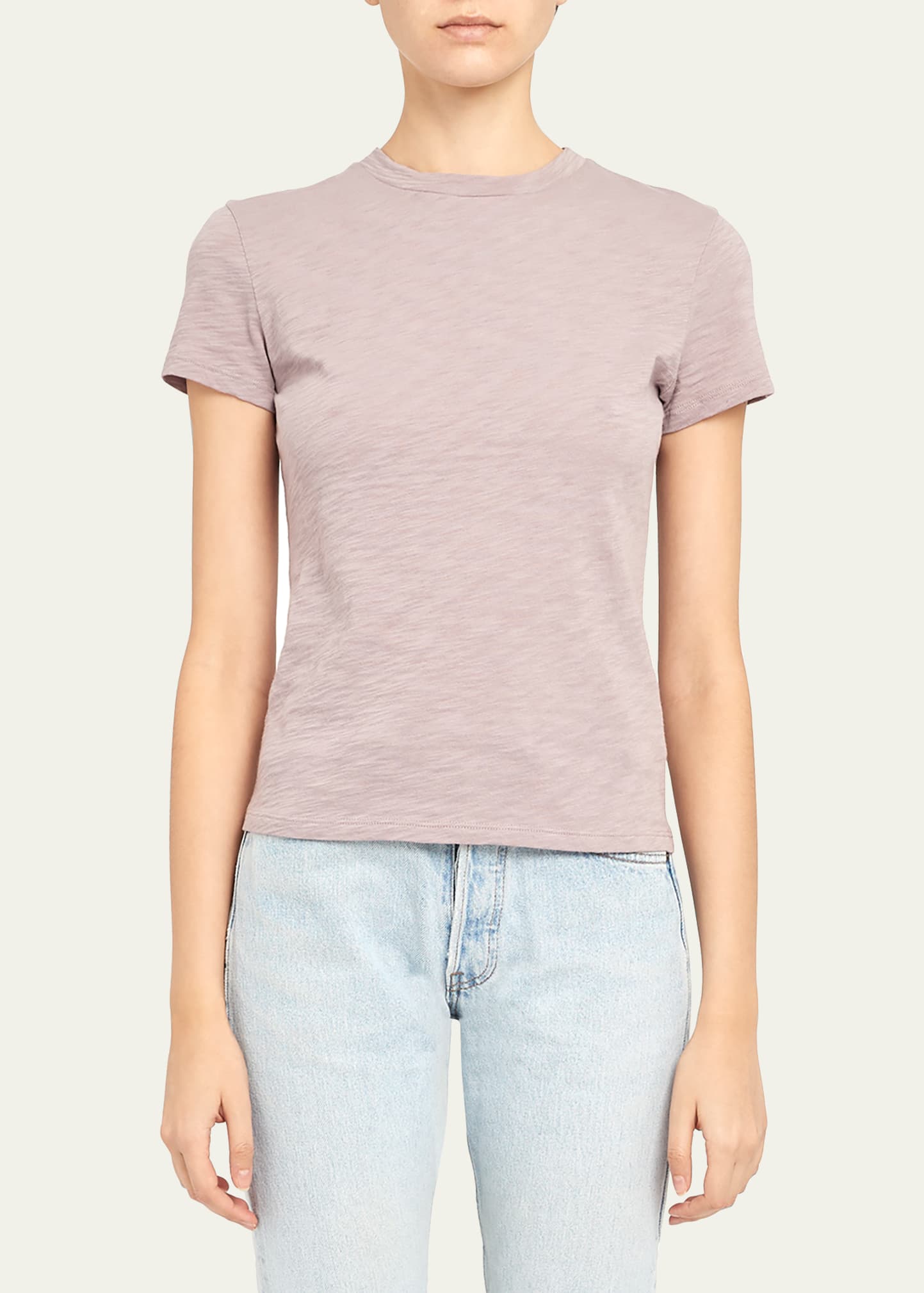 Theory Tiny Tee 2 Nebulous Organic Cotton Top In Rose Pink