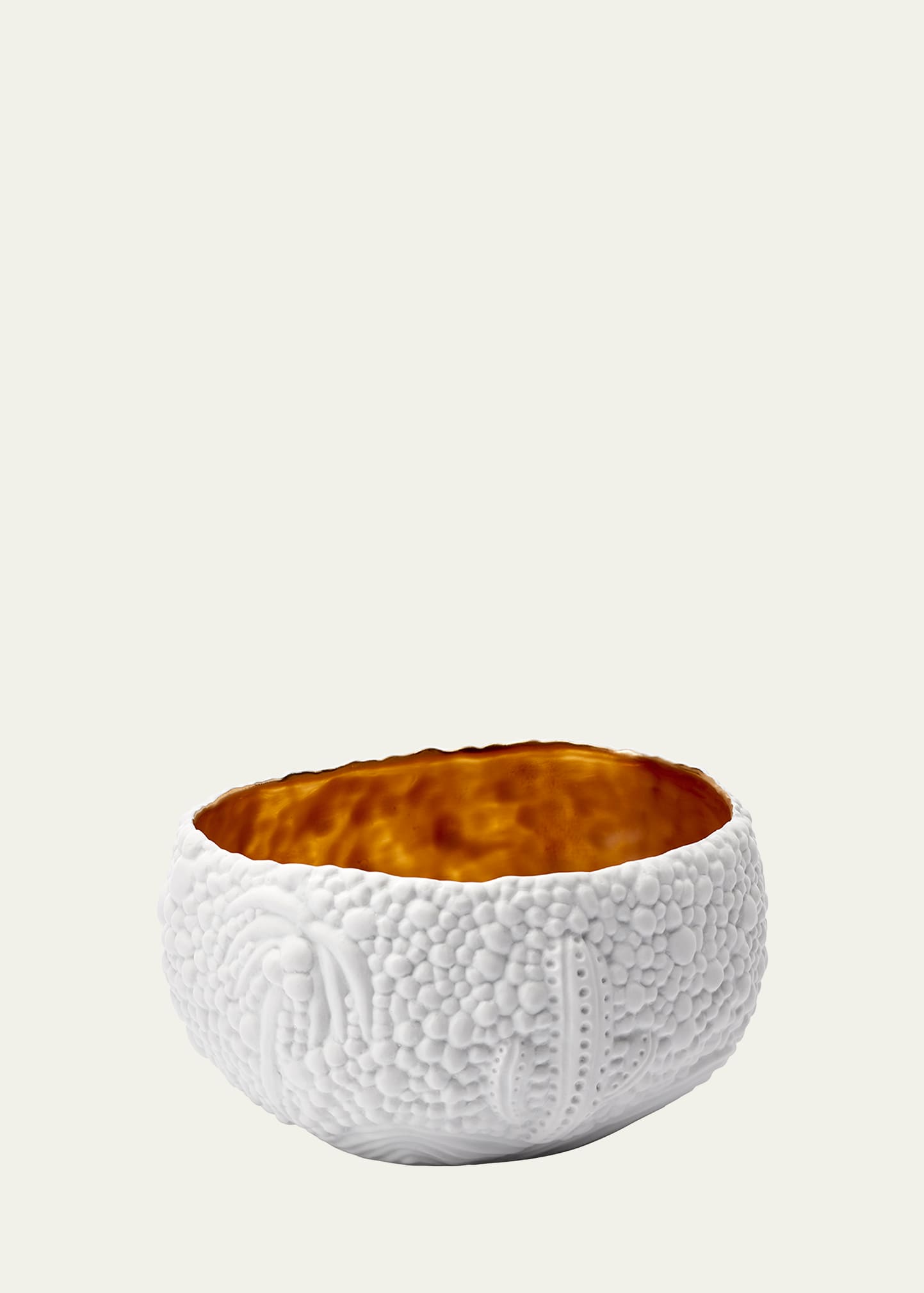 L'objet Haas Small Mojave 24k Gold & Porcelain Dessert Bowl In White/gold