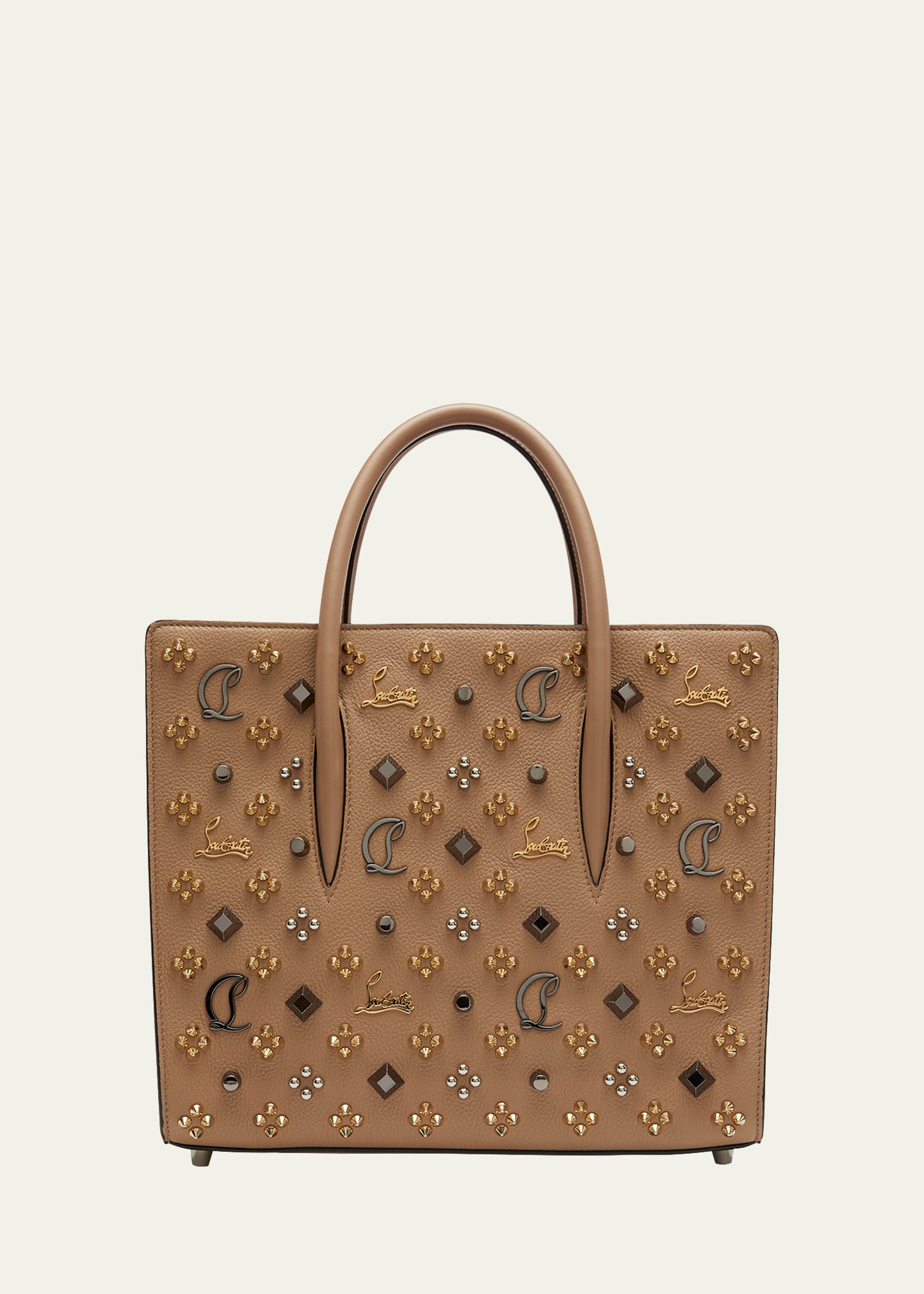 Christian Louboutin Paloma Medium Top Handle In Loubinthesky Leather In Brown