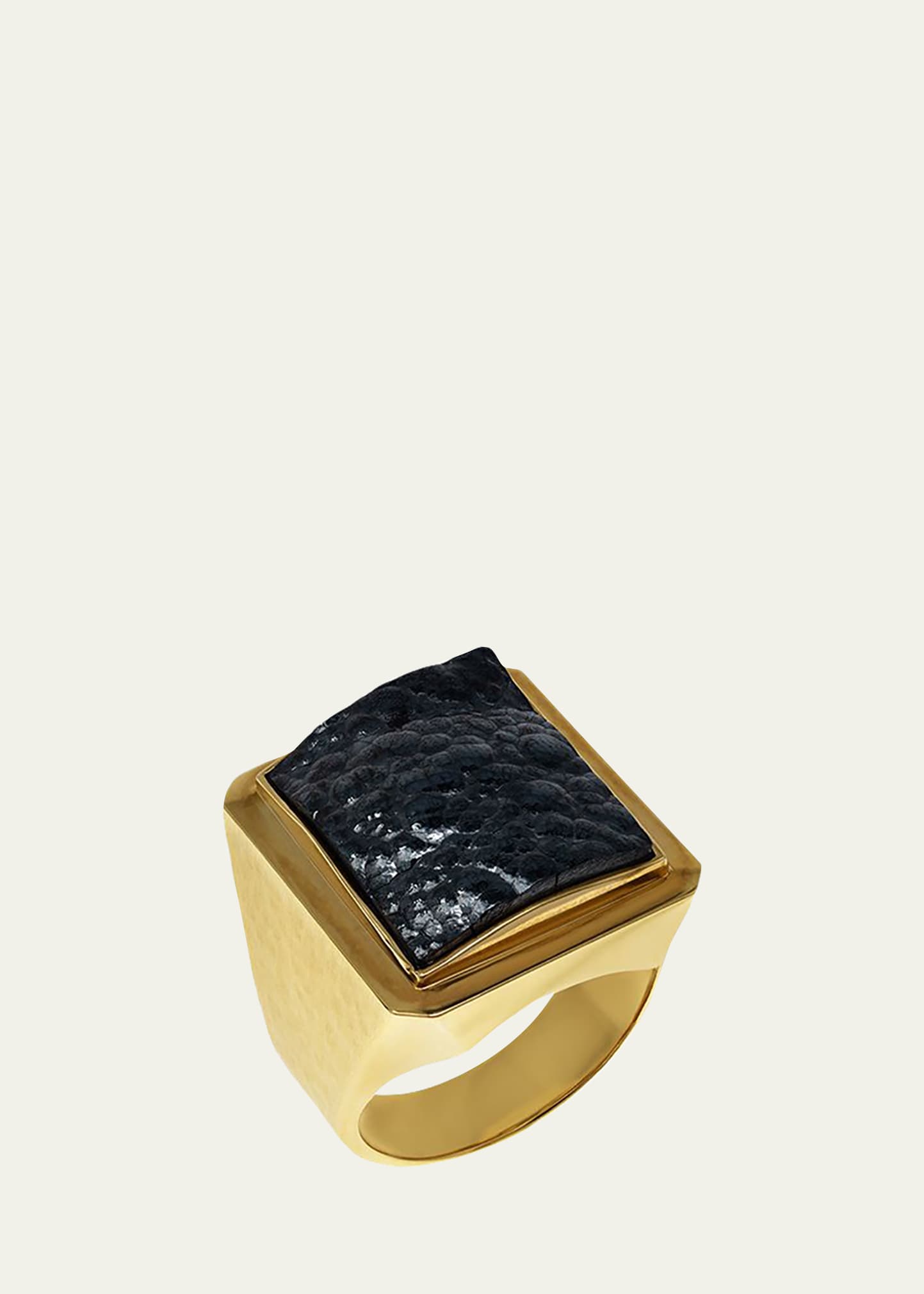Jorge Adeler Men's Hematite 18k Gold Ring