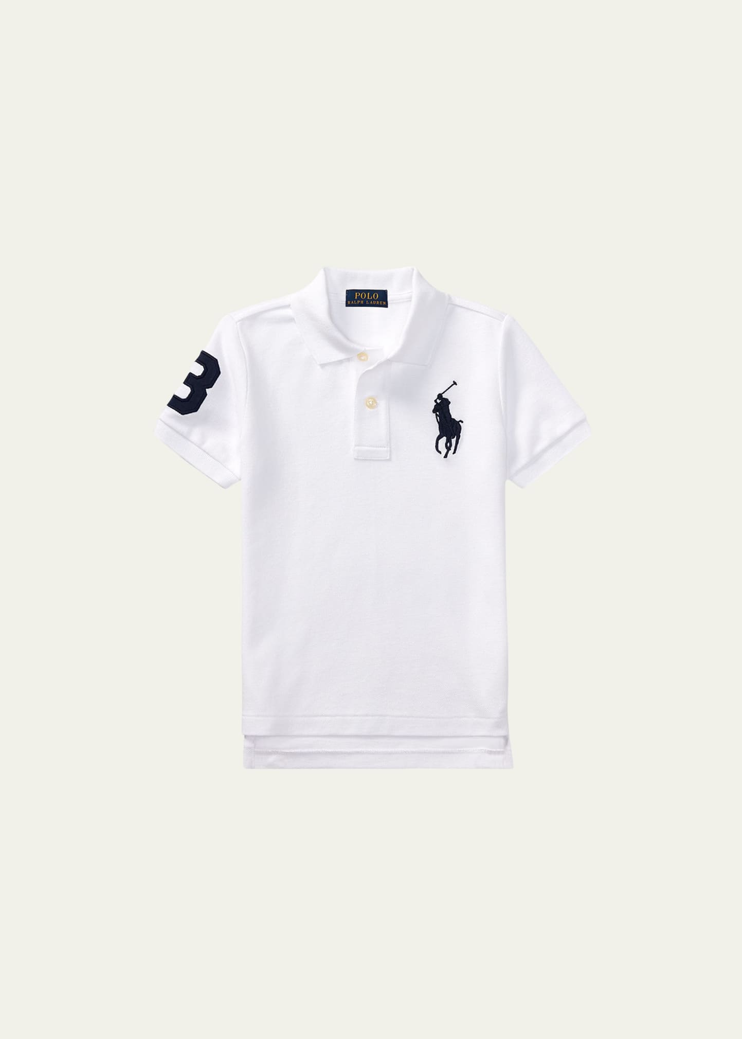 Shop Ralph Lauren Boy's Big Pony Pique Knit Polo In White